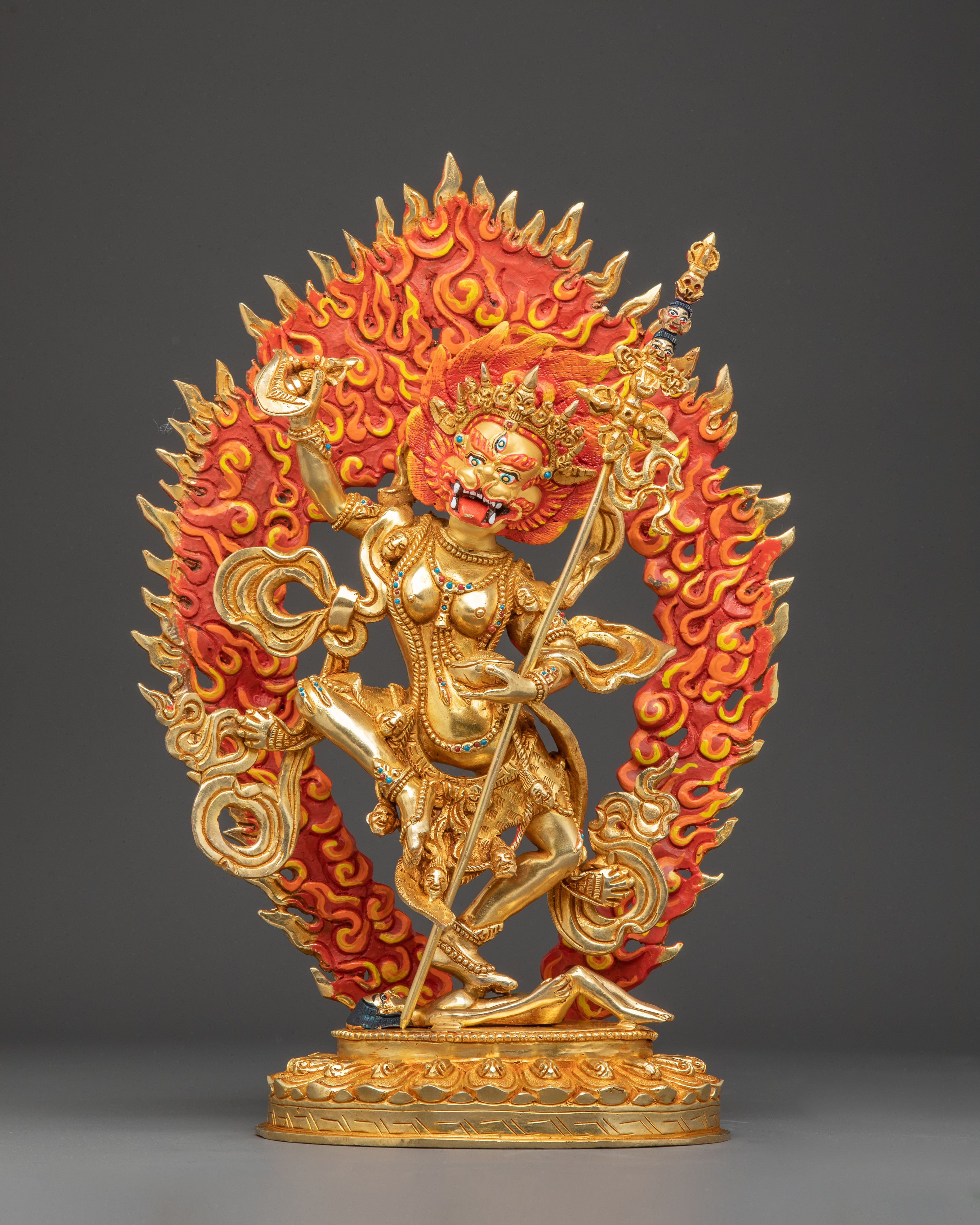 Simha Mukha Statue: Lion-Faced Dakini