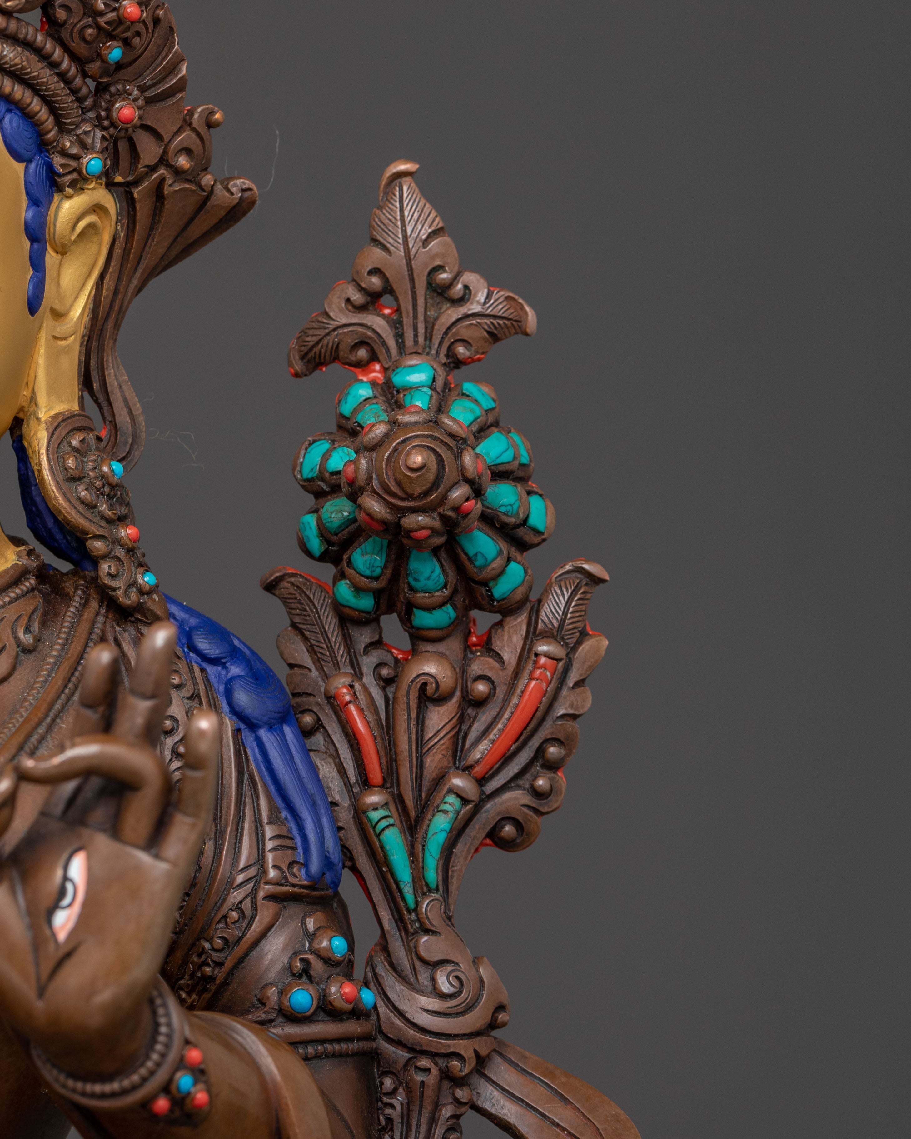 Spiritual White Tara Statue – Oxidized Copper Body