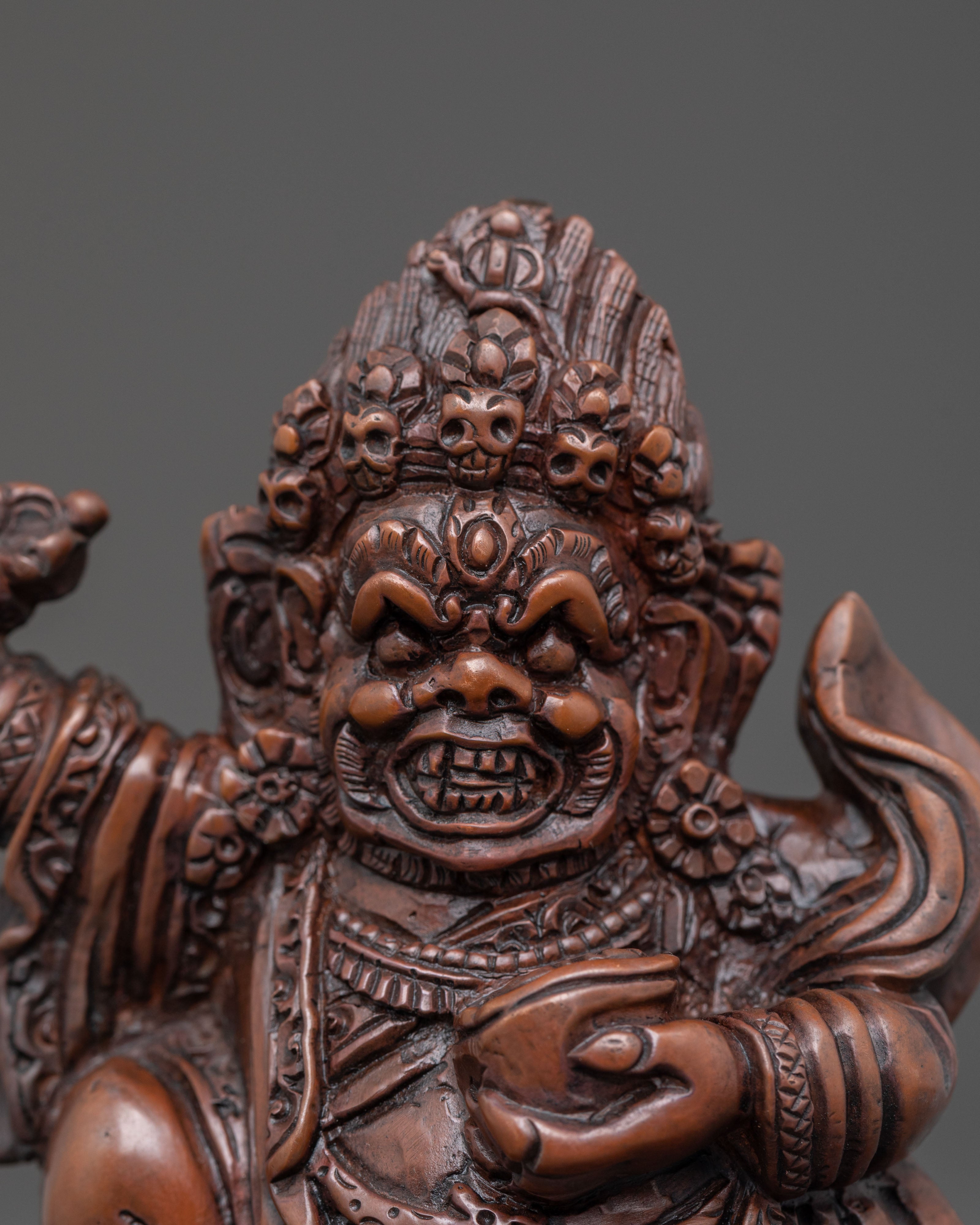 Mahakala Bernakchen Spiritual Figurine – Oxidized Copper Art