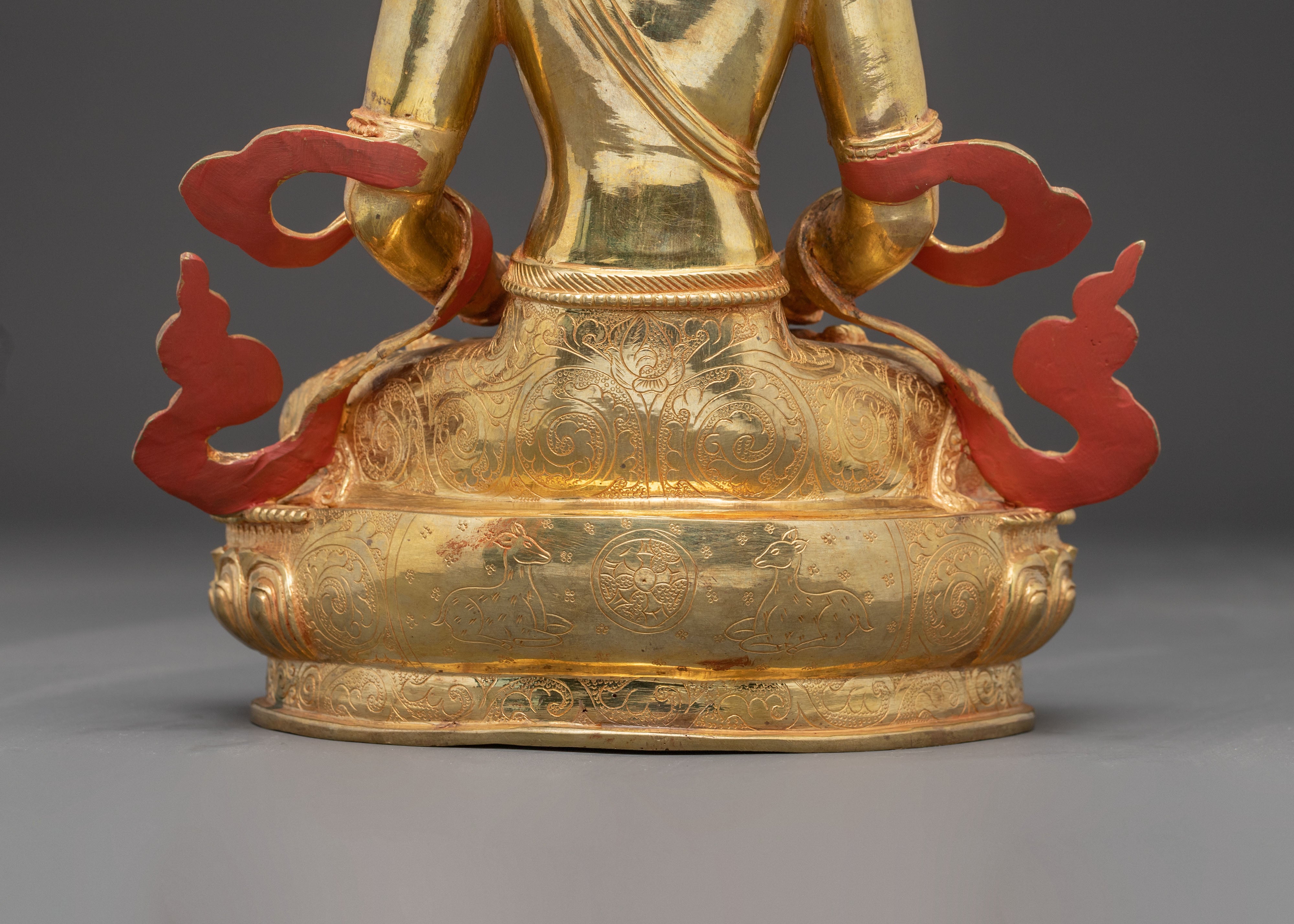 Handcrafted Nepalese Amitayus Golden Statue | Symbol of Longevity