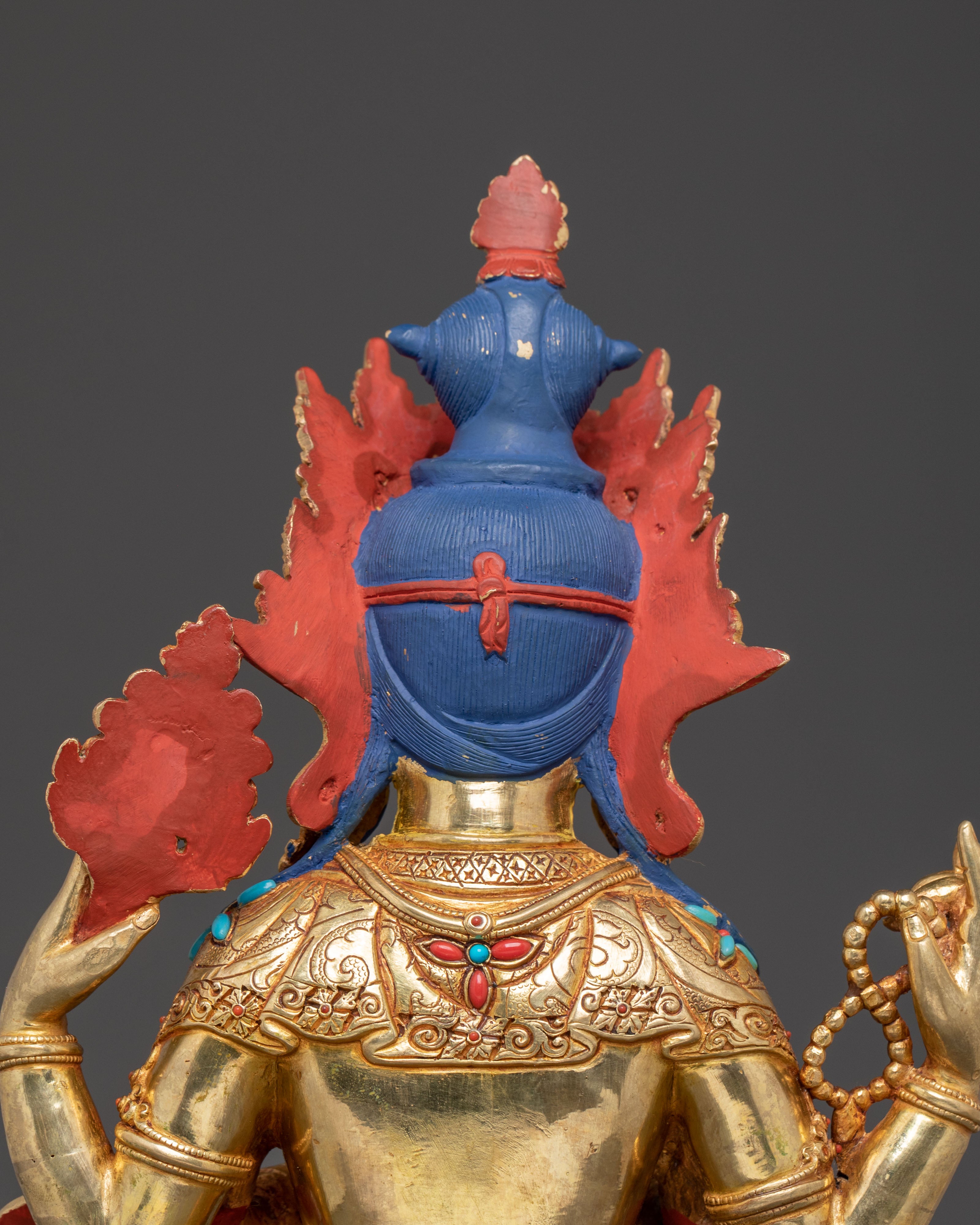 Bodhisattva Chenrezig Sacred Statue – Hand-Gilded Copper Statue