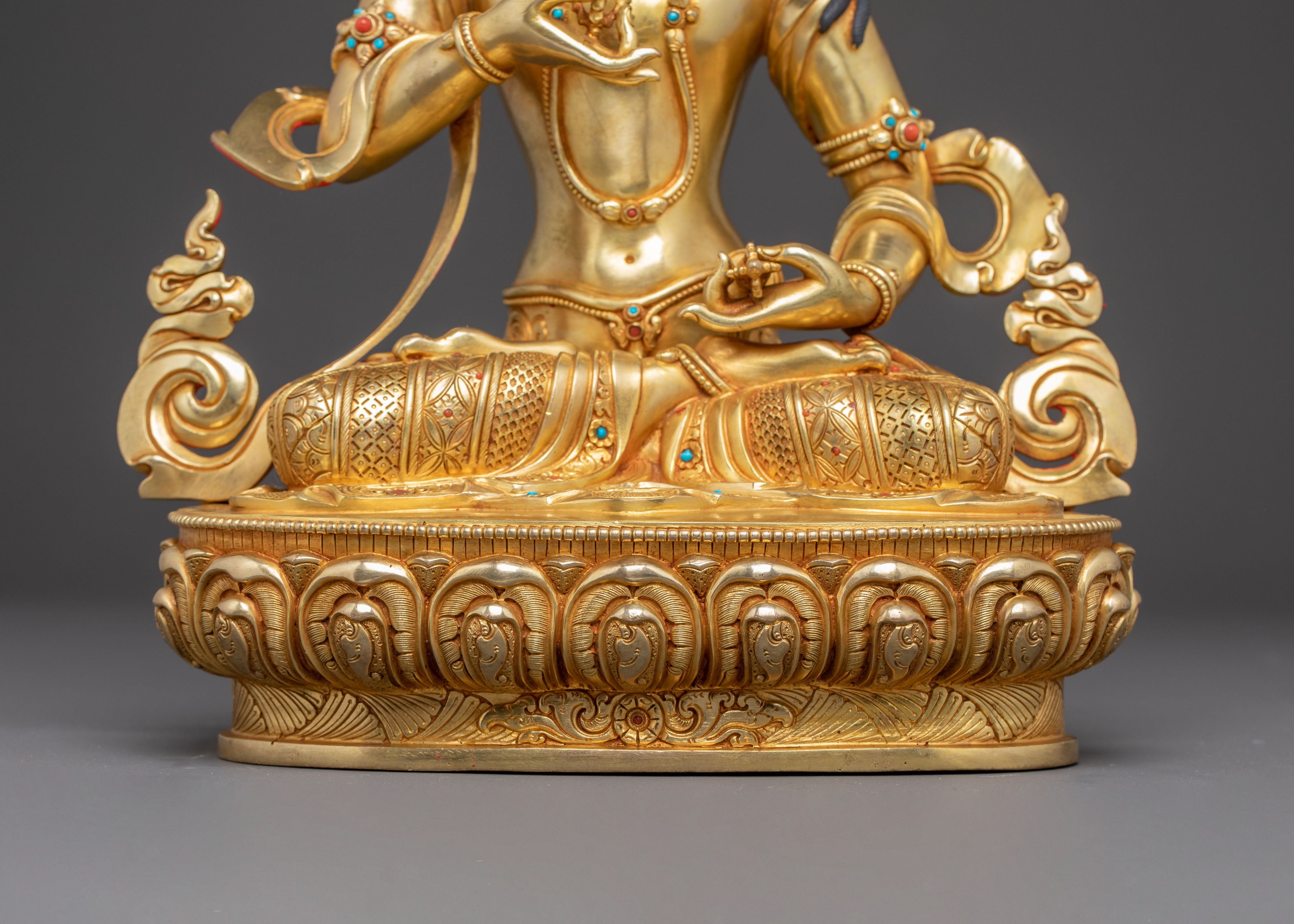 Handmade Dorje Sempa Statue of Purification - Exquisite Gold Gilded