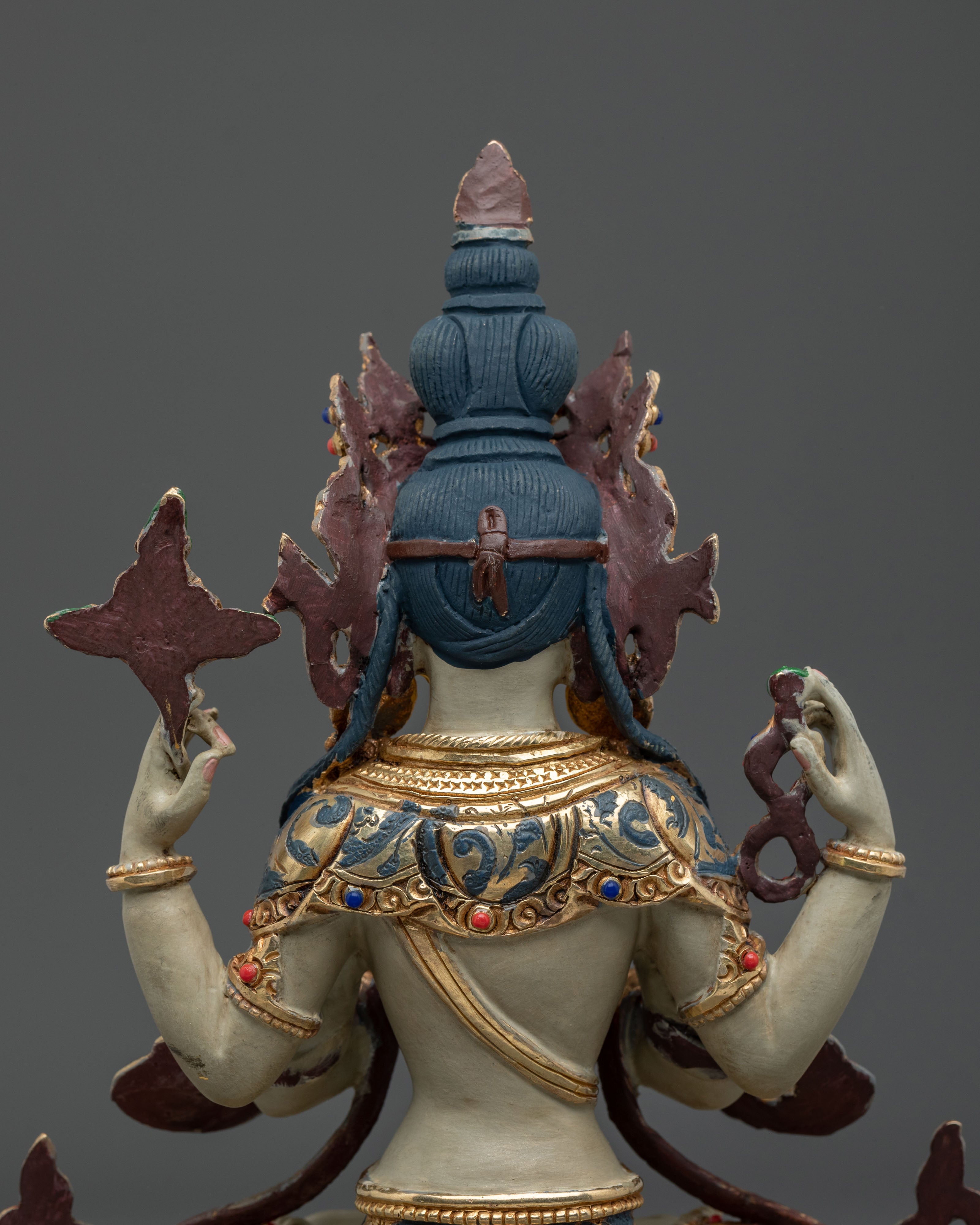 24k Gold Coated Chenrezig Statue | Embodiment of Infinite Compassion