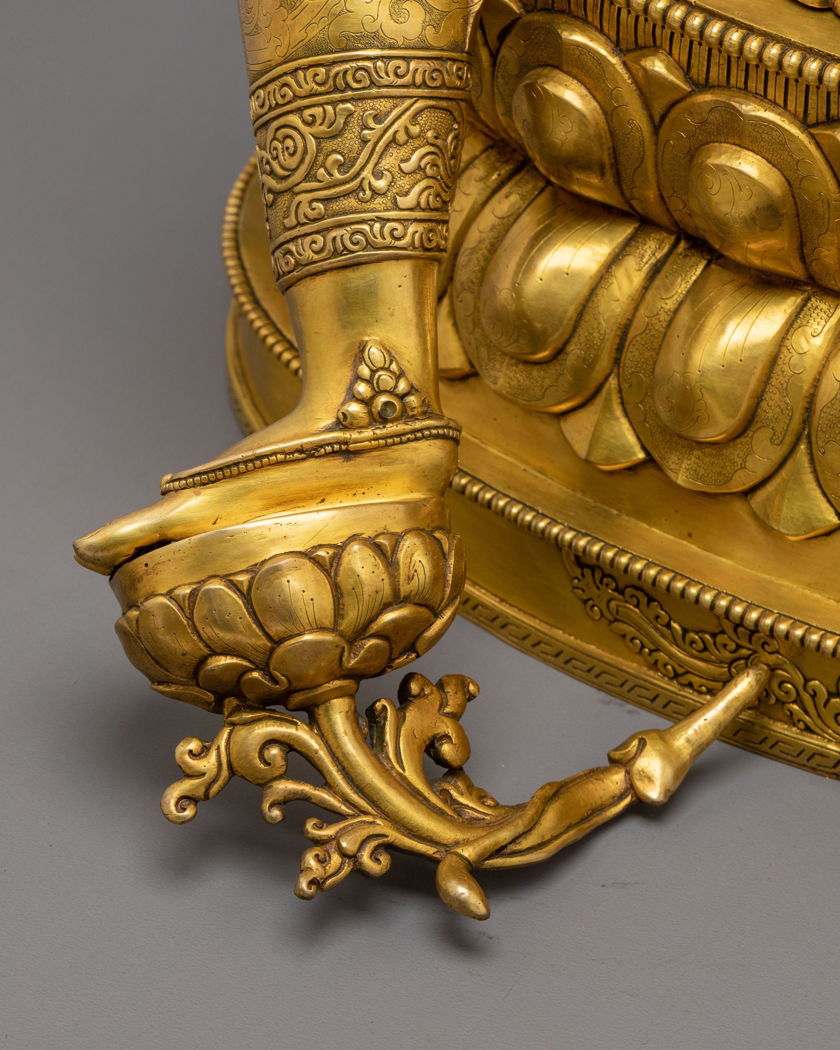 Green Tara Statue Goddess of Protection | 24K Gold Gilded Copper Sculpture