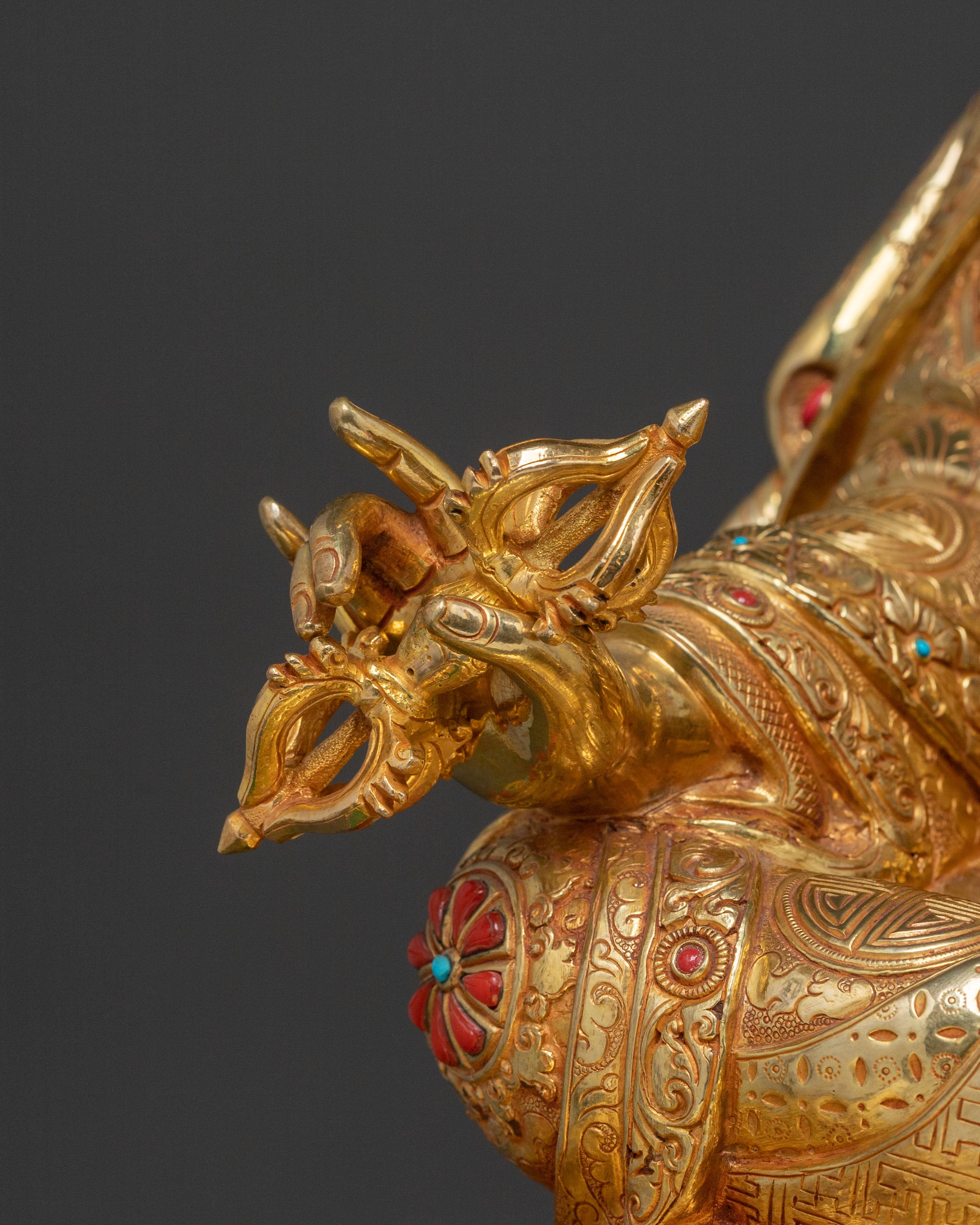 Guru Rinpoche Sacred Statue on Throne | Altar Decor Sculpture