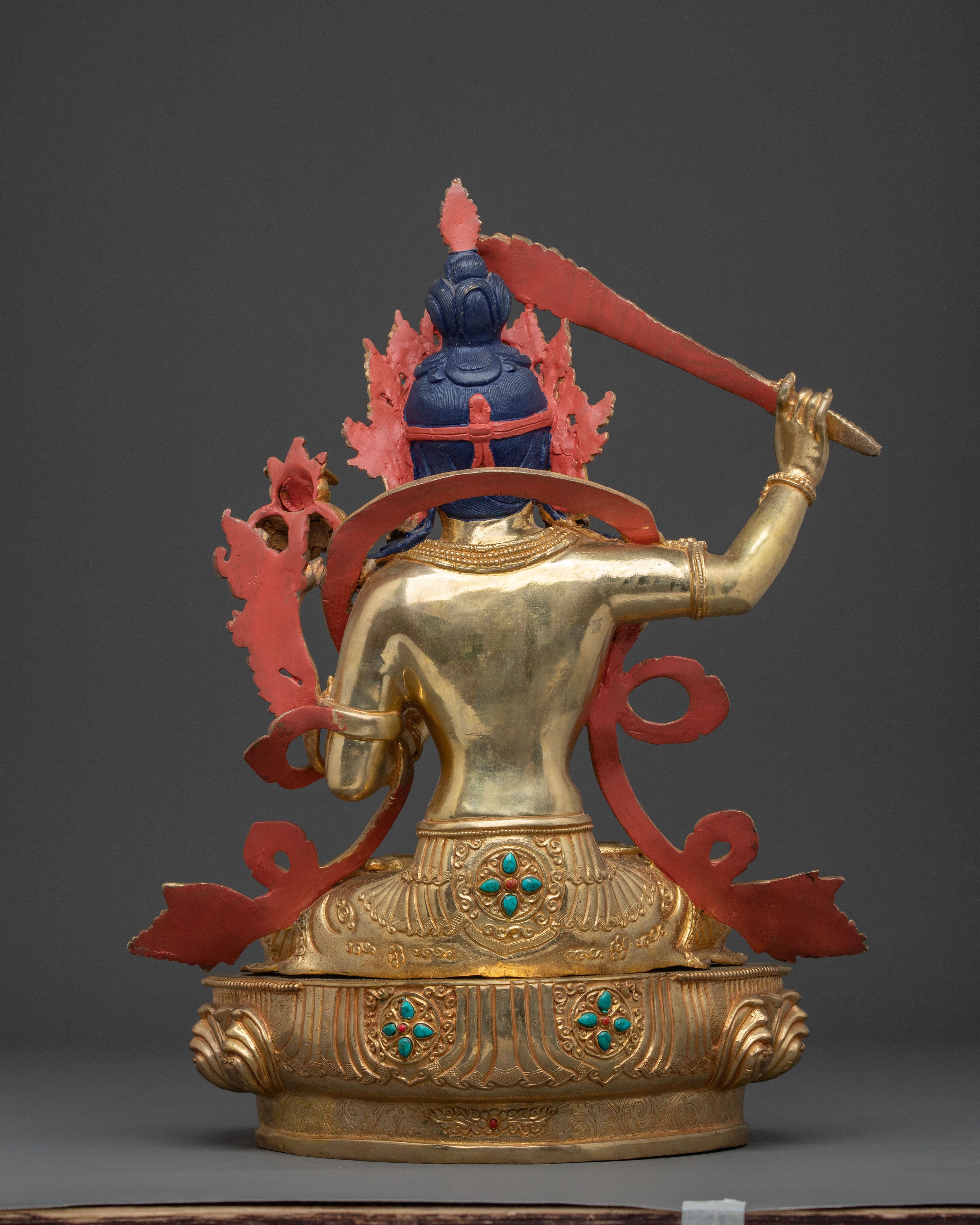 Manjushri Statue Wisdom and Clarity – Hand-Gilded Copper