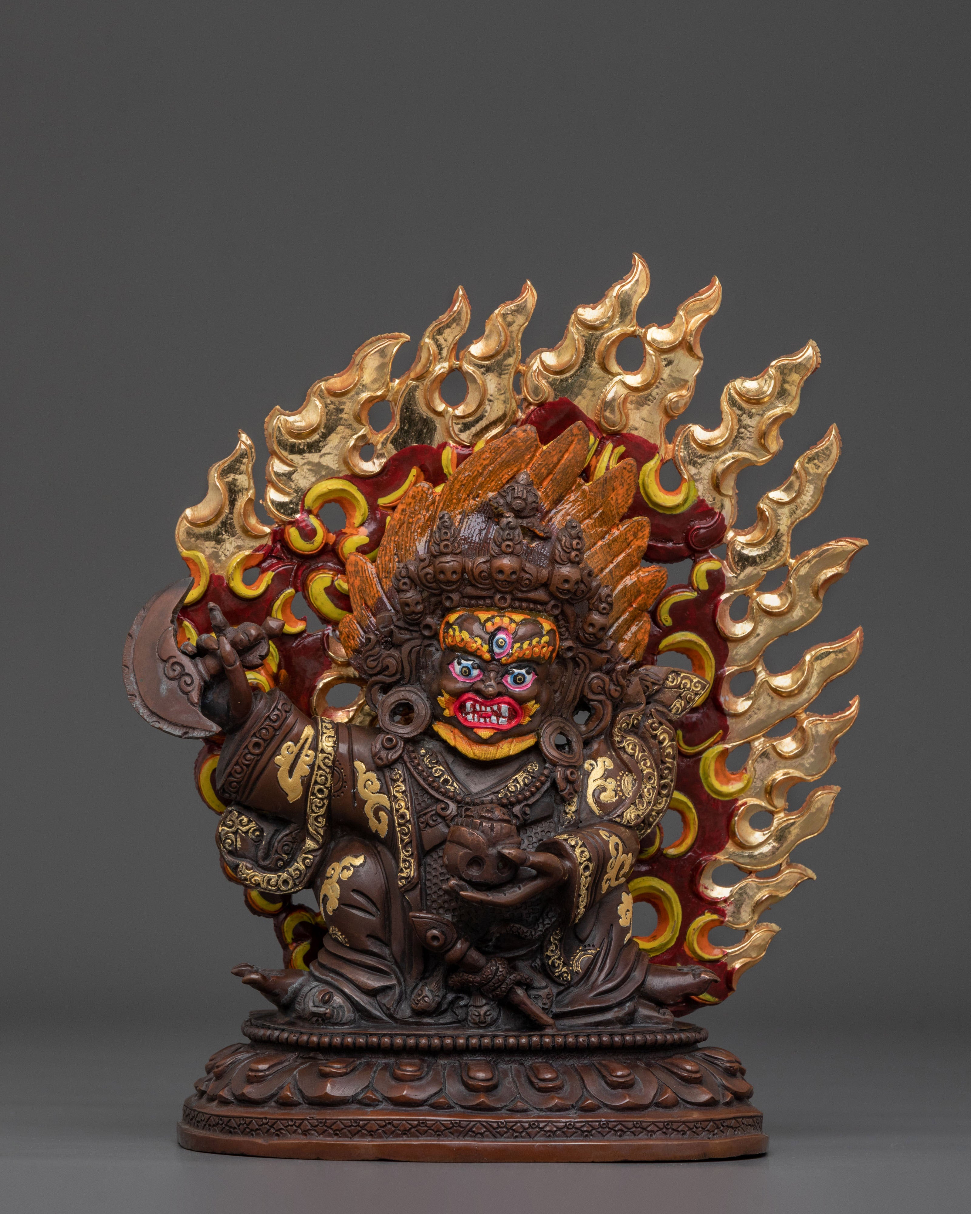 Formidable Buddhist Protector Mahakala Bernakchen Statue