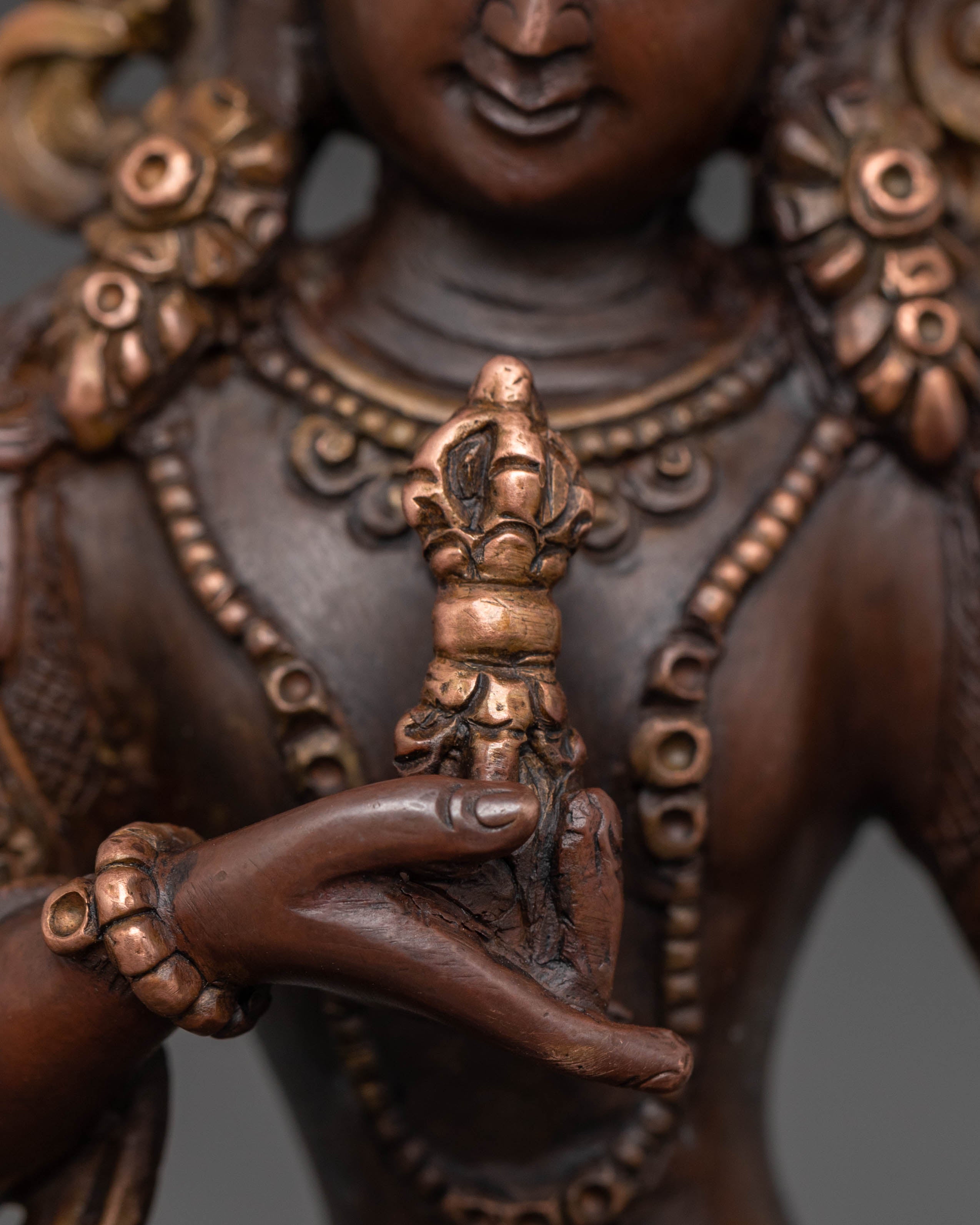 Oxidized Copper Vajrasattva Sacred Statue