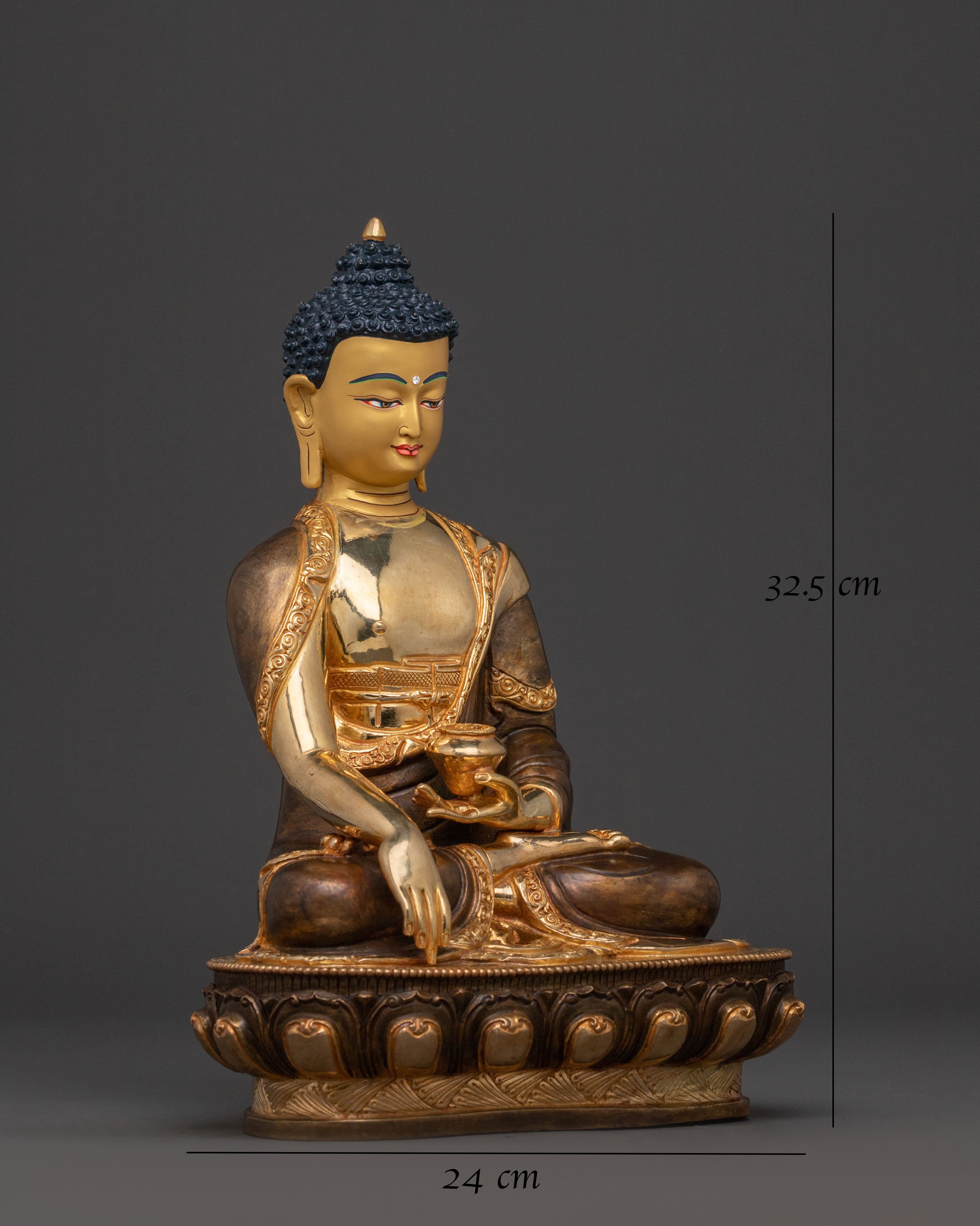 Shakyamuni Buddha Sacred Teaching Statue – 24K Gold Gilded