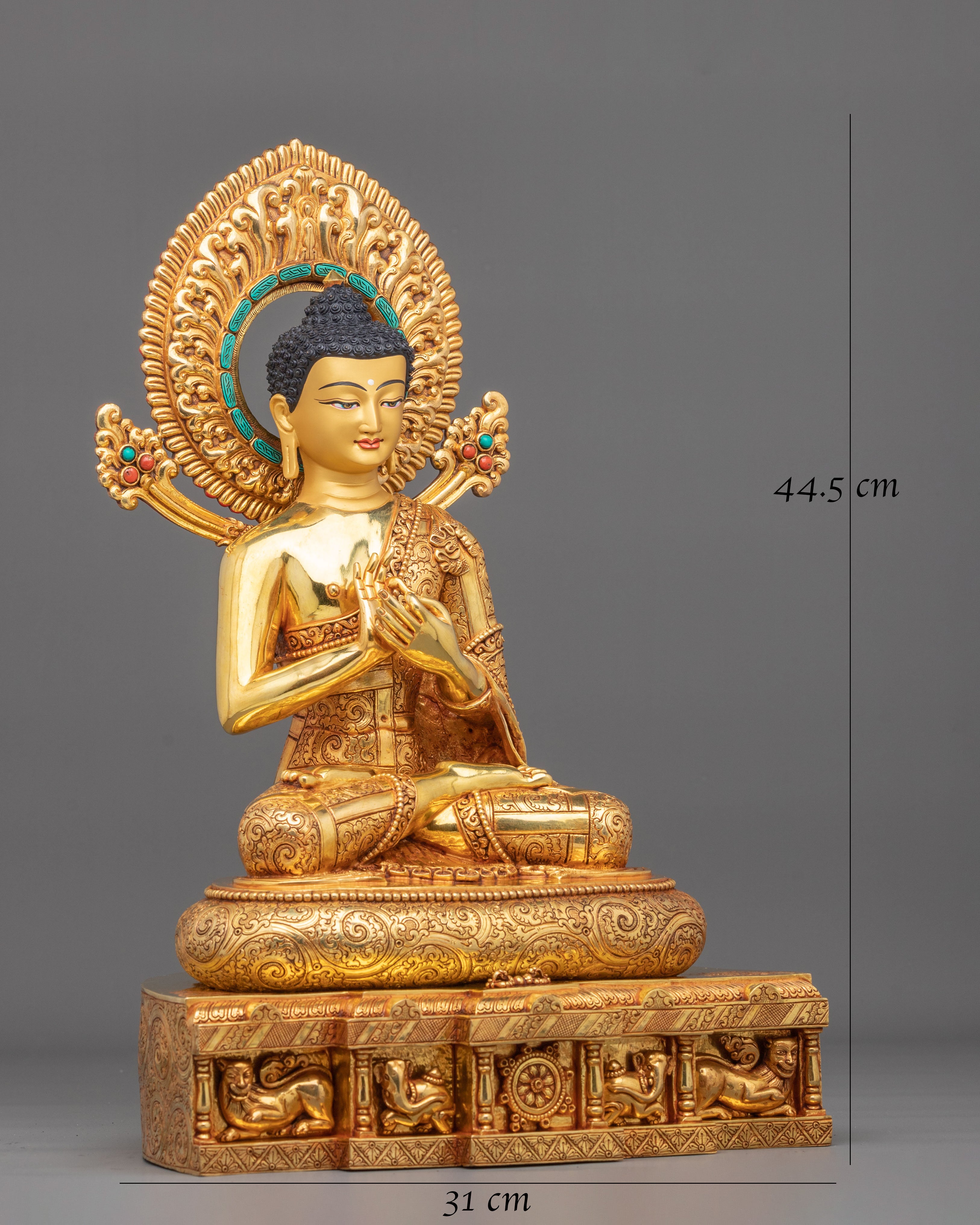 Vairocana Copper Statue with 24K Gold Gilding | Home Decor