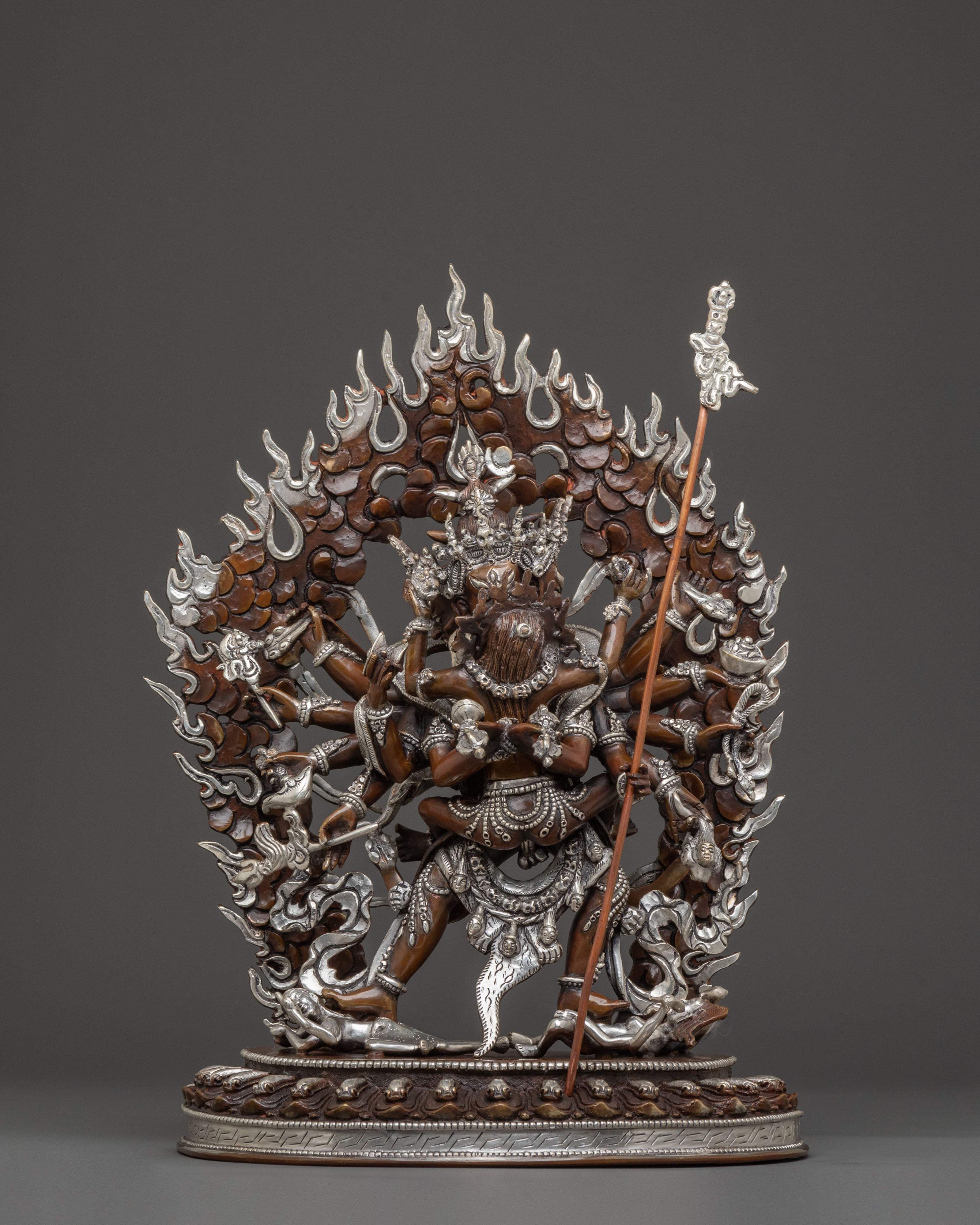 Chakrasambhara Spiritual Statue: Oxidized Tantric Deity