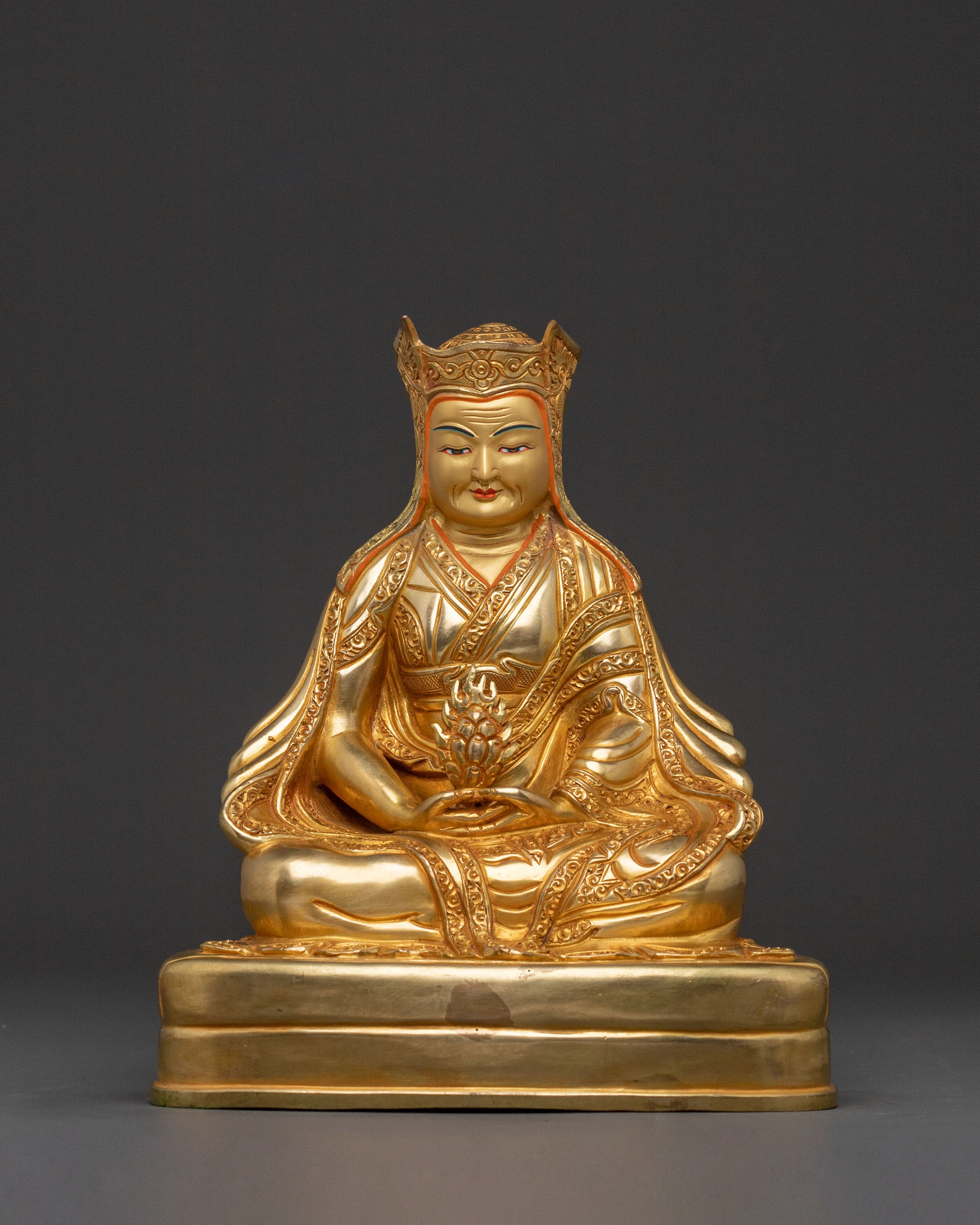 Kagyu Masters Golden Copper Statues Set