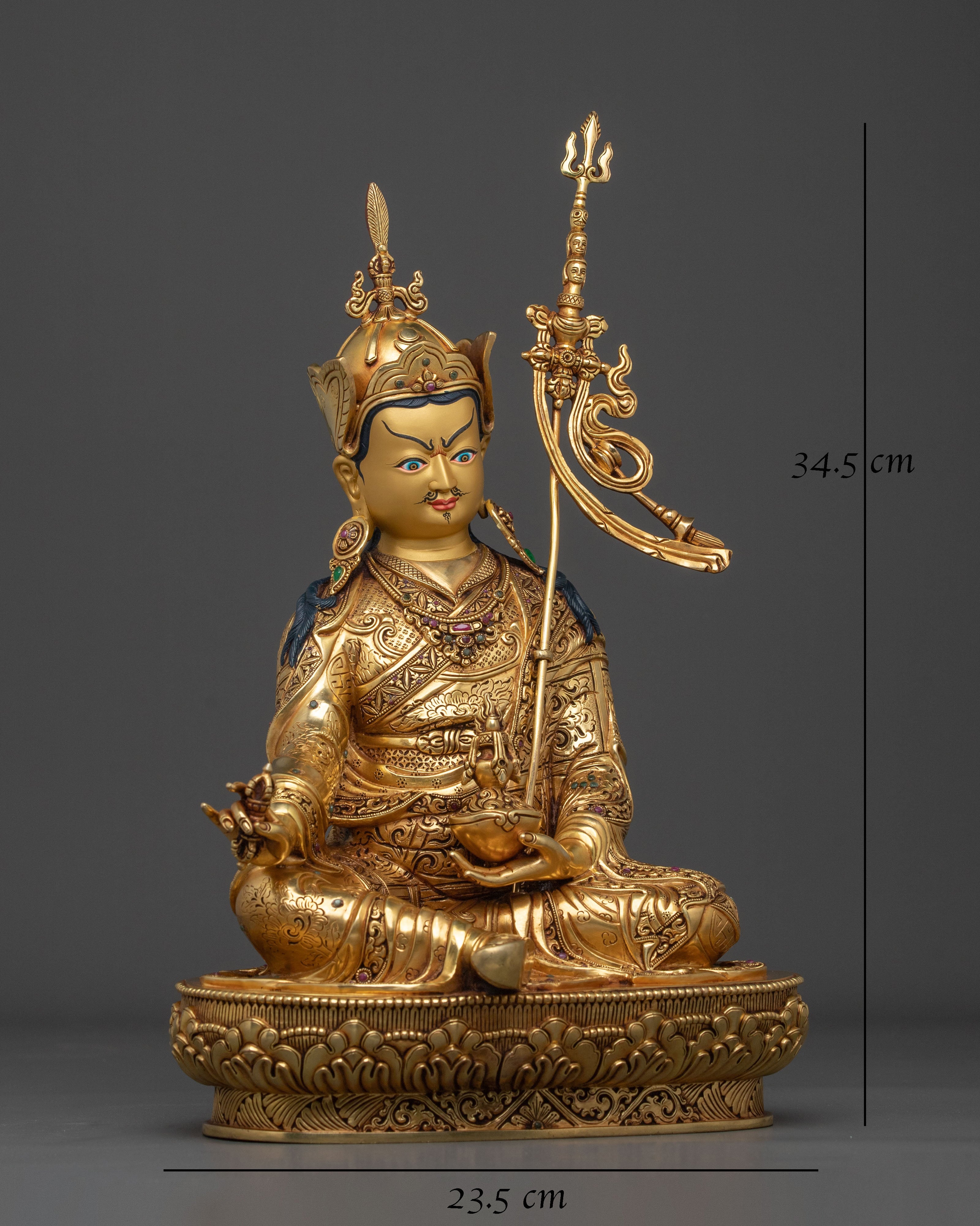 Guru Rinpoche Enlightenment Statue: Buddhist Altar Decoration