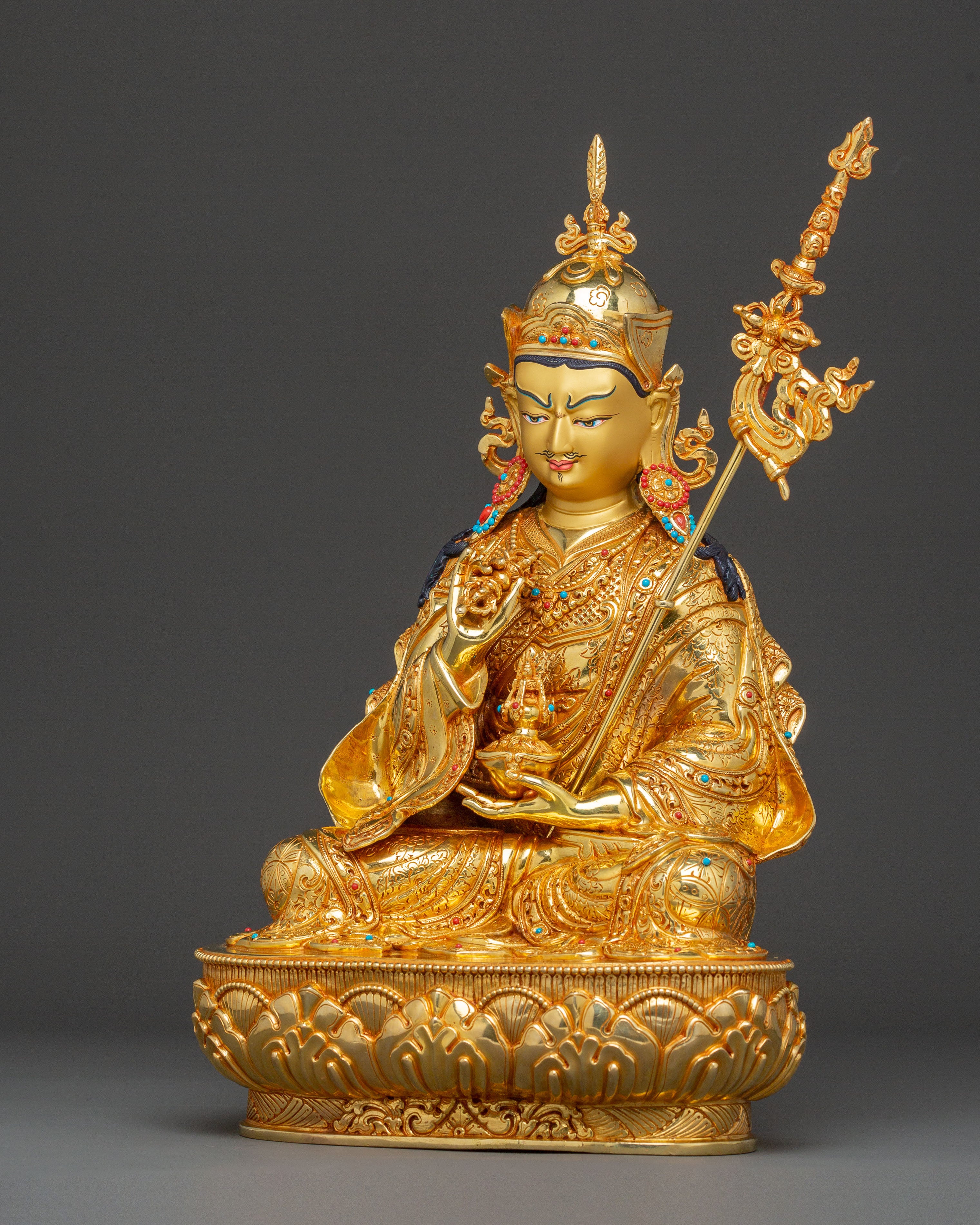 Divine Statue of Guru Tsokye Dorje: Gilded Masterpiece