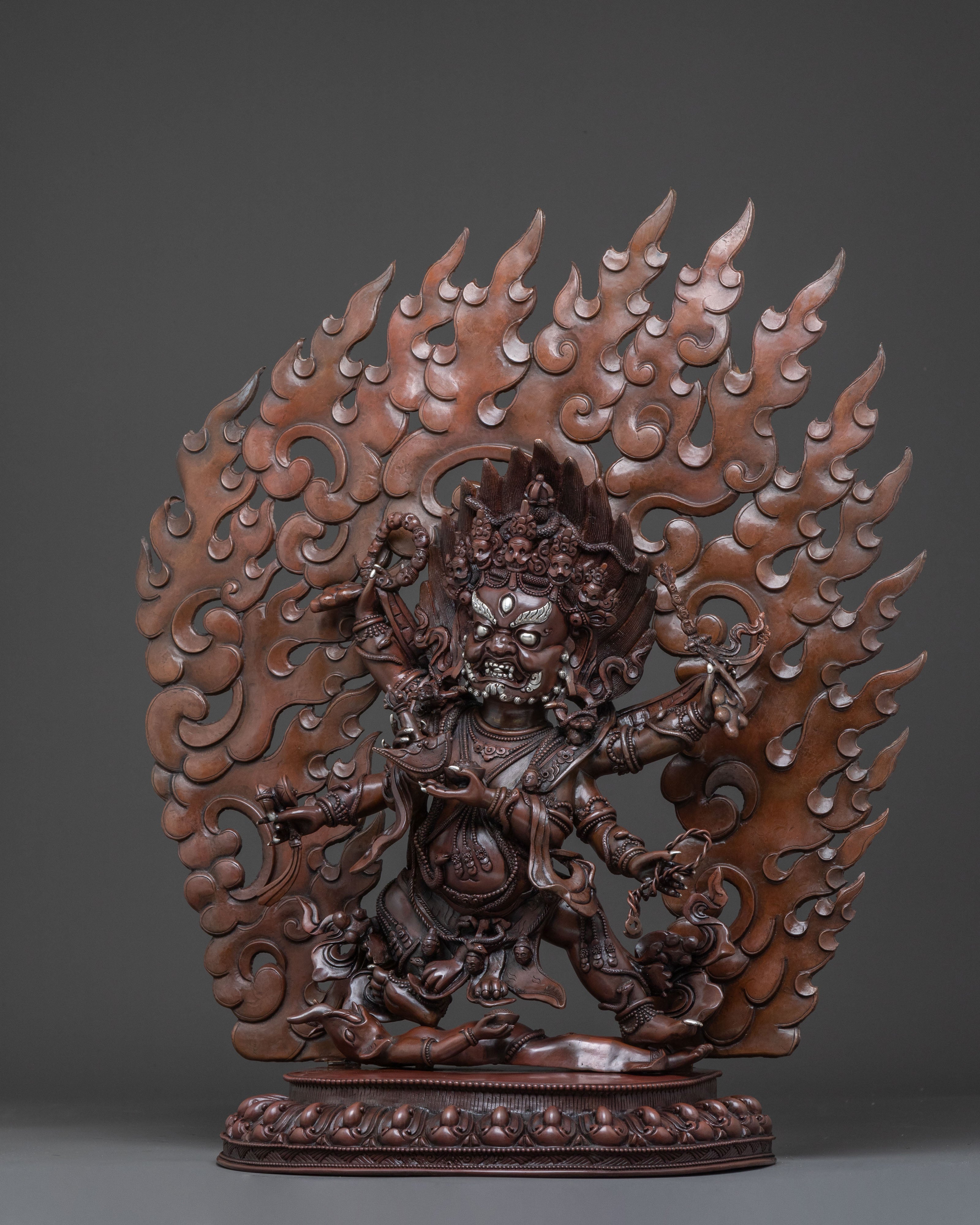 Handcrafted Six-Armed Mahakala Statue – Potent Protector Art