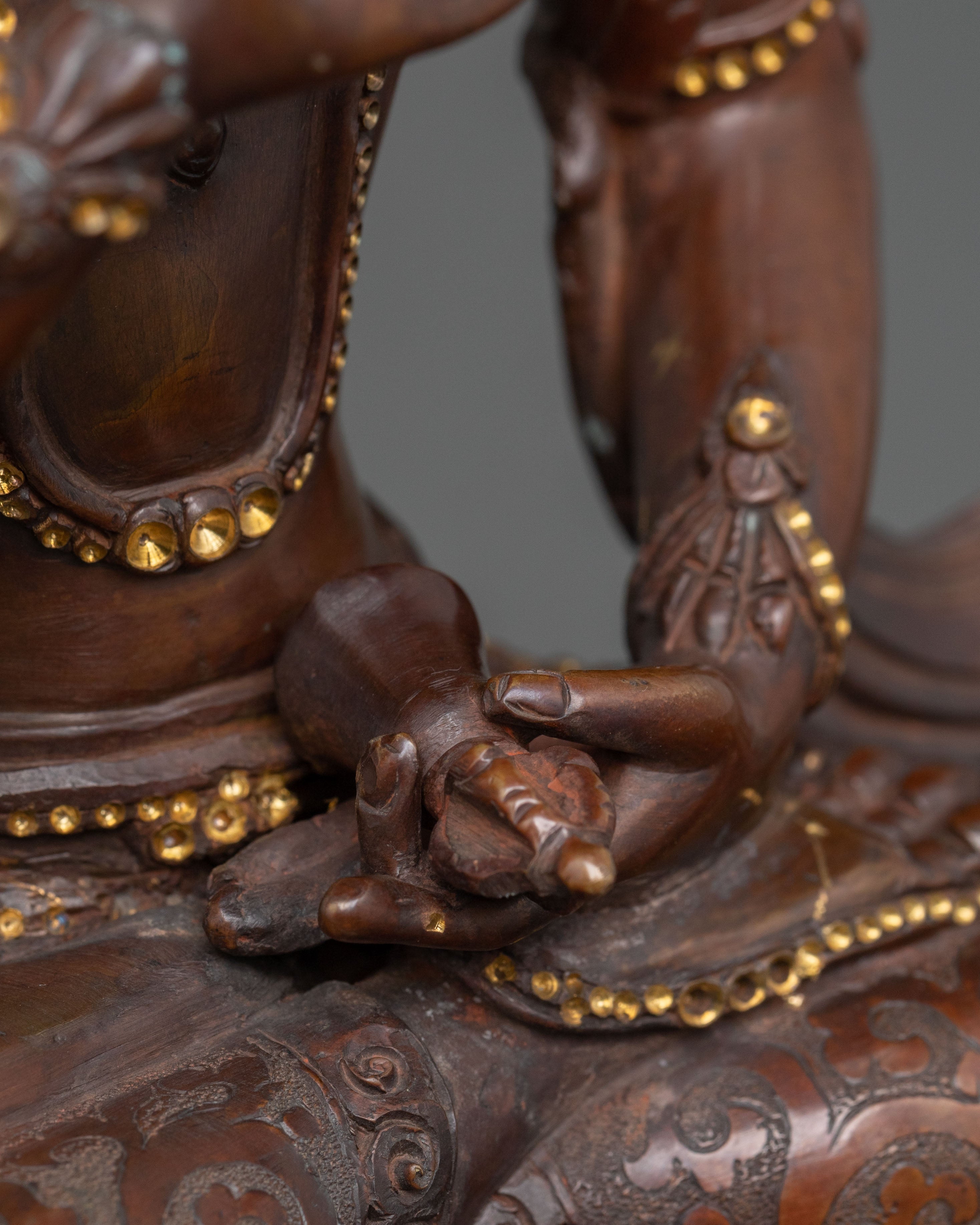 Vajrasattva Handcrafted Golden Statue: Buddha of Purification