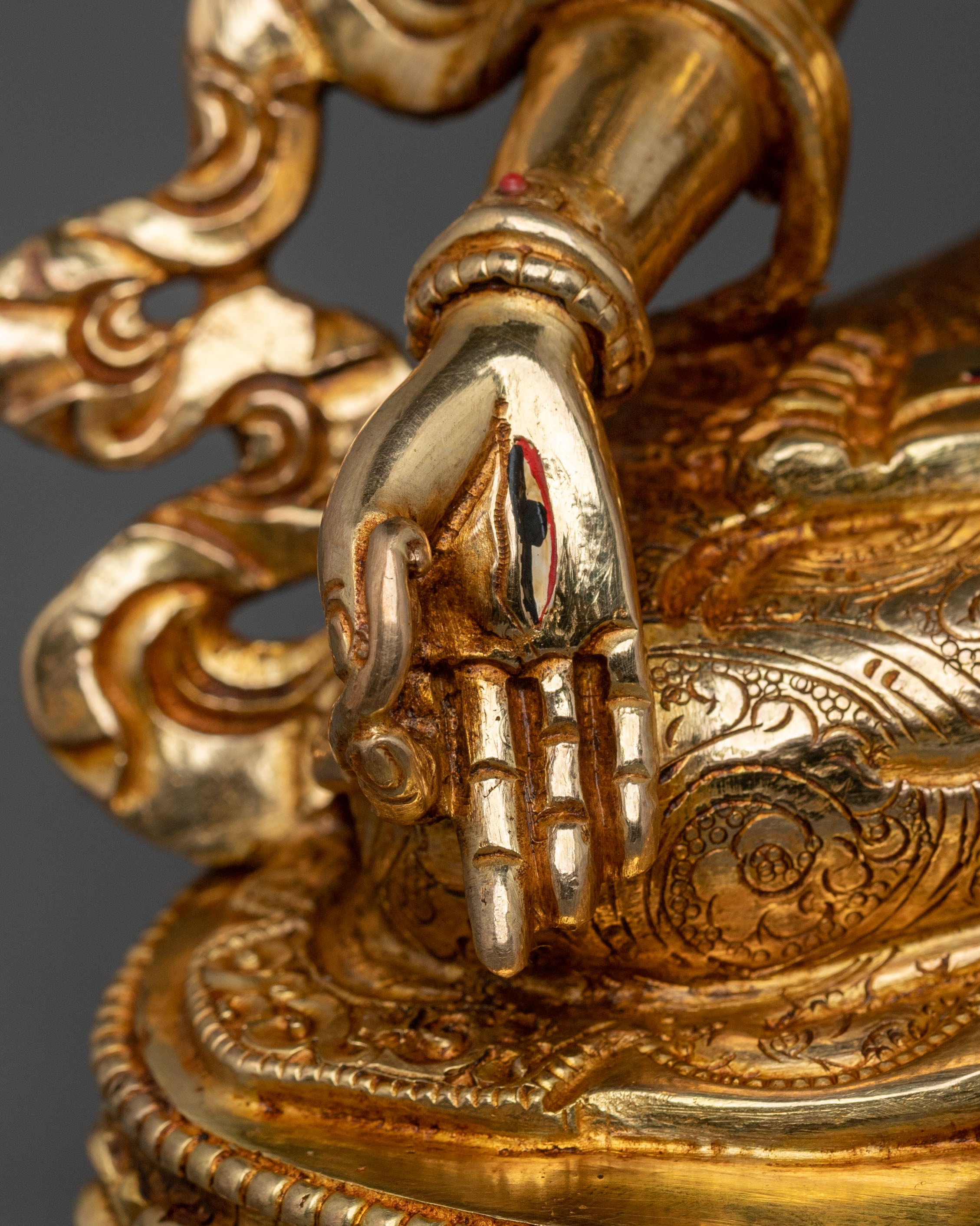 White Tara Peaceful Statue: Serene Gold-Gilded Copper