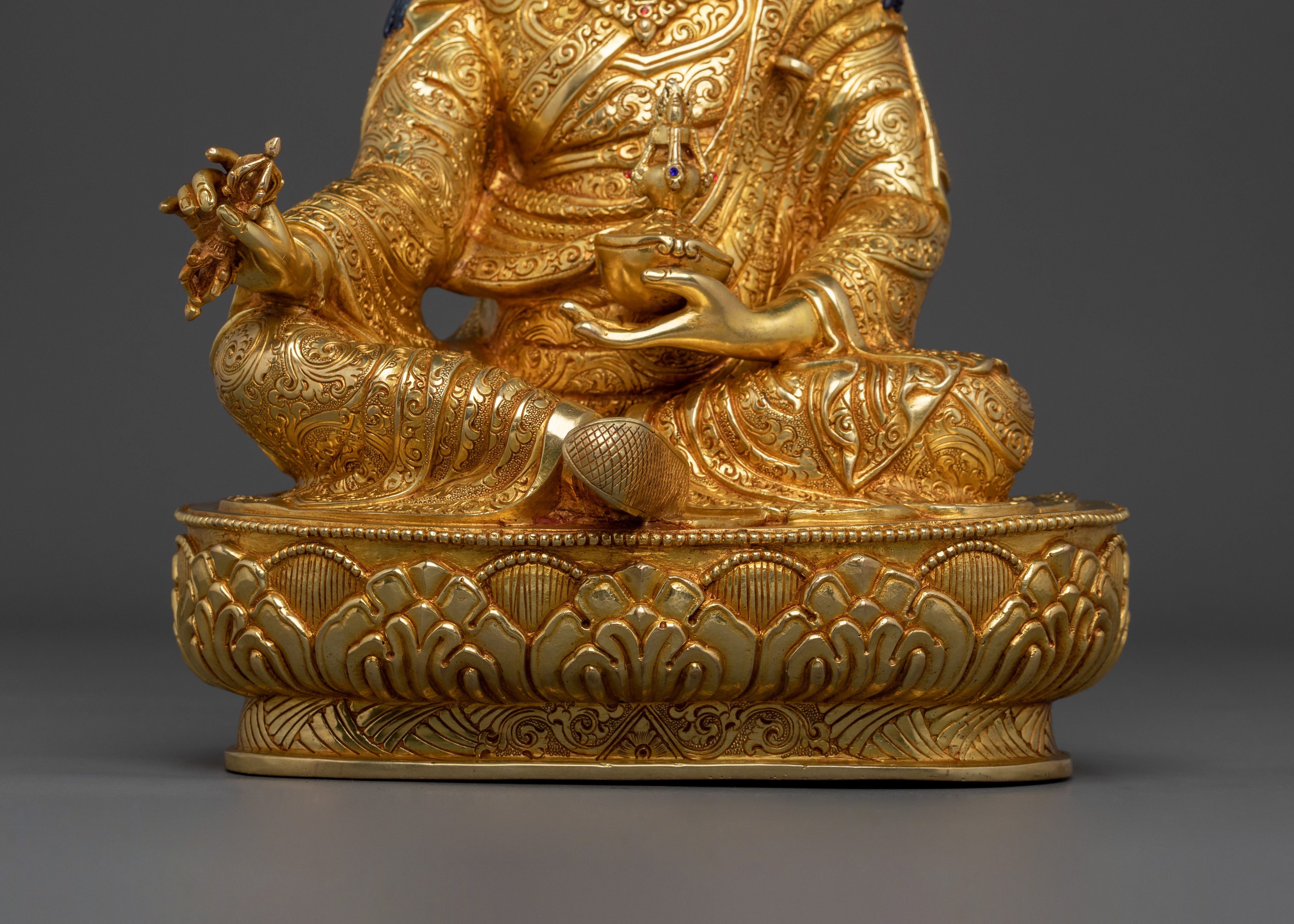Guru Rinpoche Statue | 24K Gold Gilded Buddhist Master