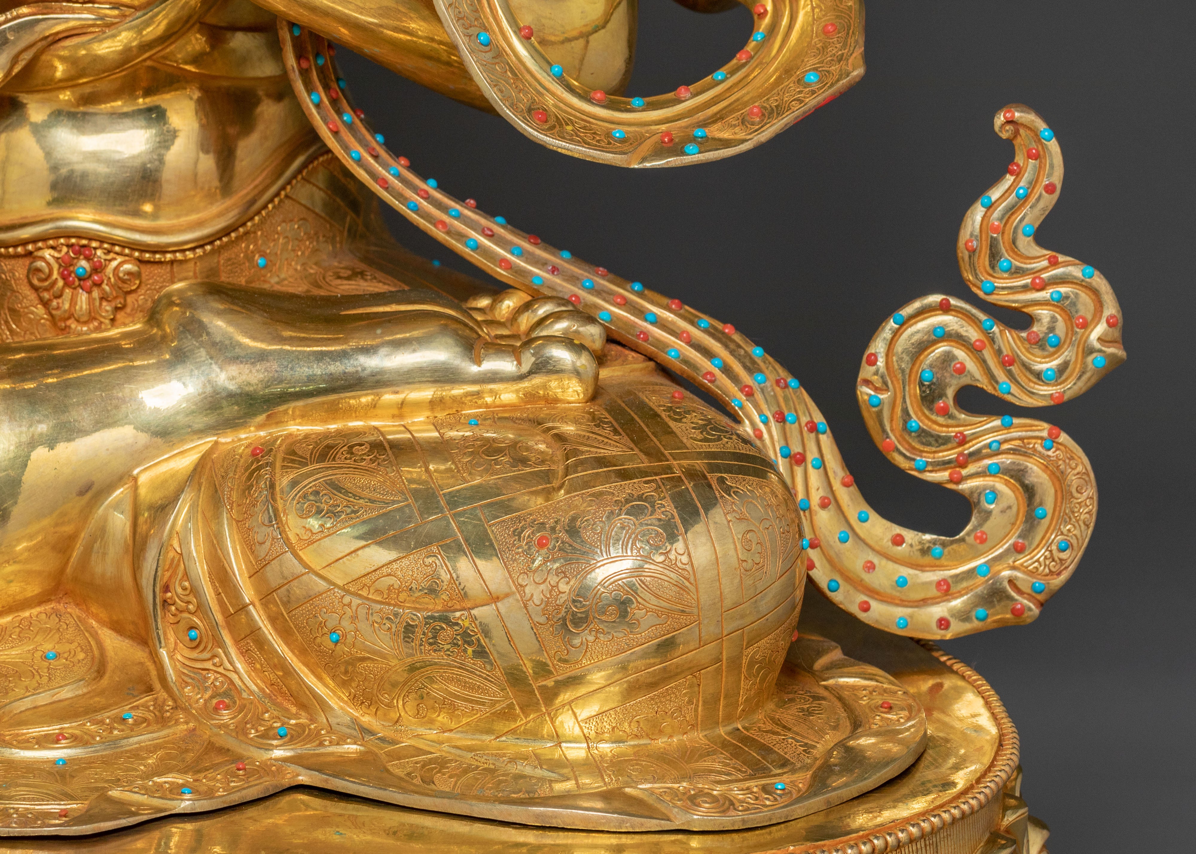 Chenrezig Divine Statue | 24K Gold Gilded Copper Statue
