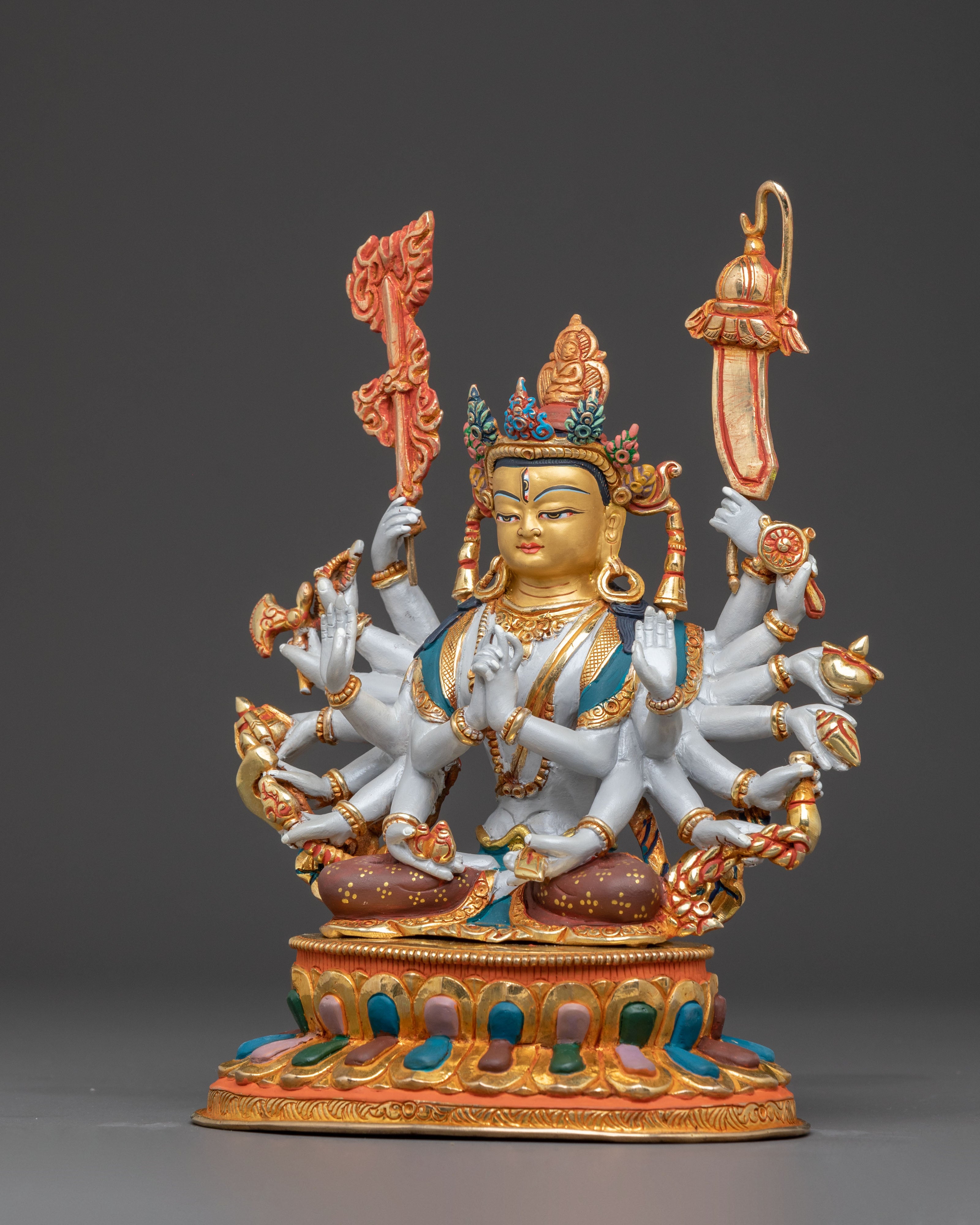 Compassion Goddess Cundi Statue – Handcrafted Gilded Copper Statue