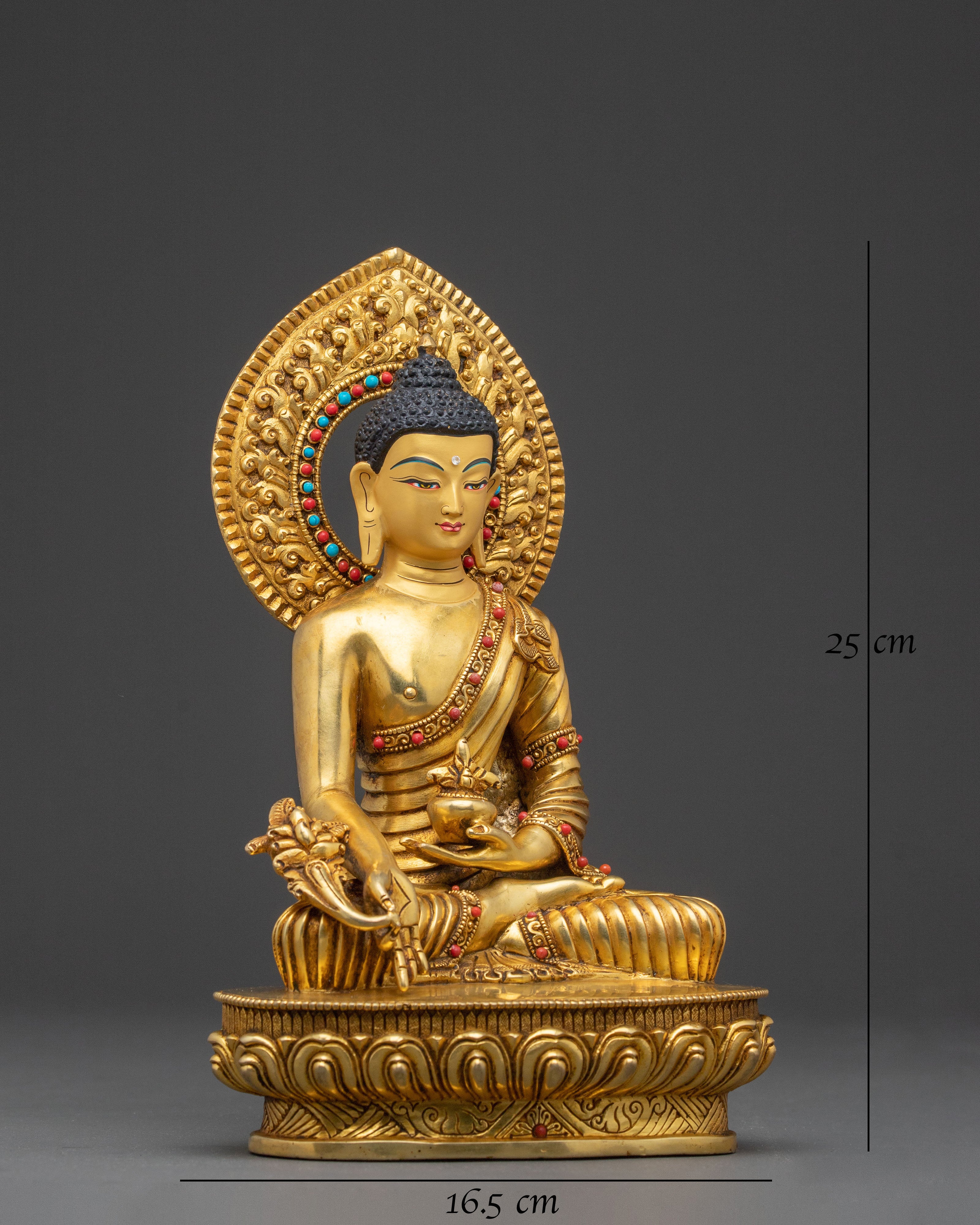 Medicine Buddha Statue – 24K Gold Gilded Copper Statue