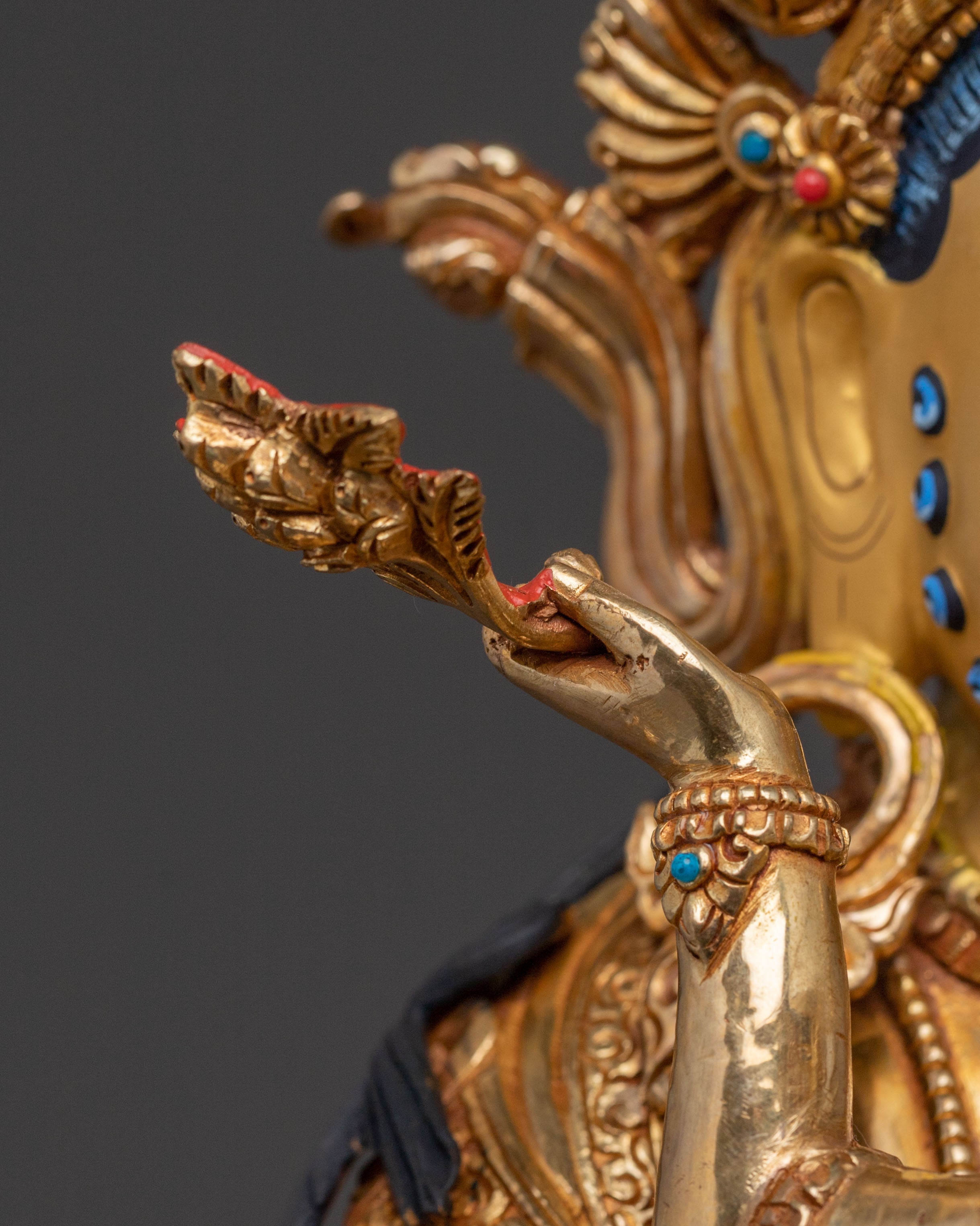 Green Dzambhala Spiritual Statue| Buddhist Wealth Deity