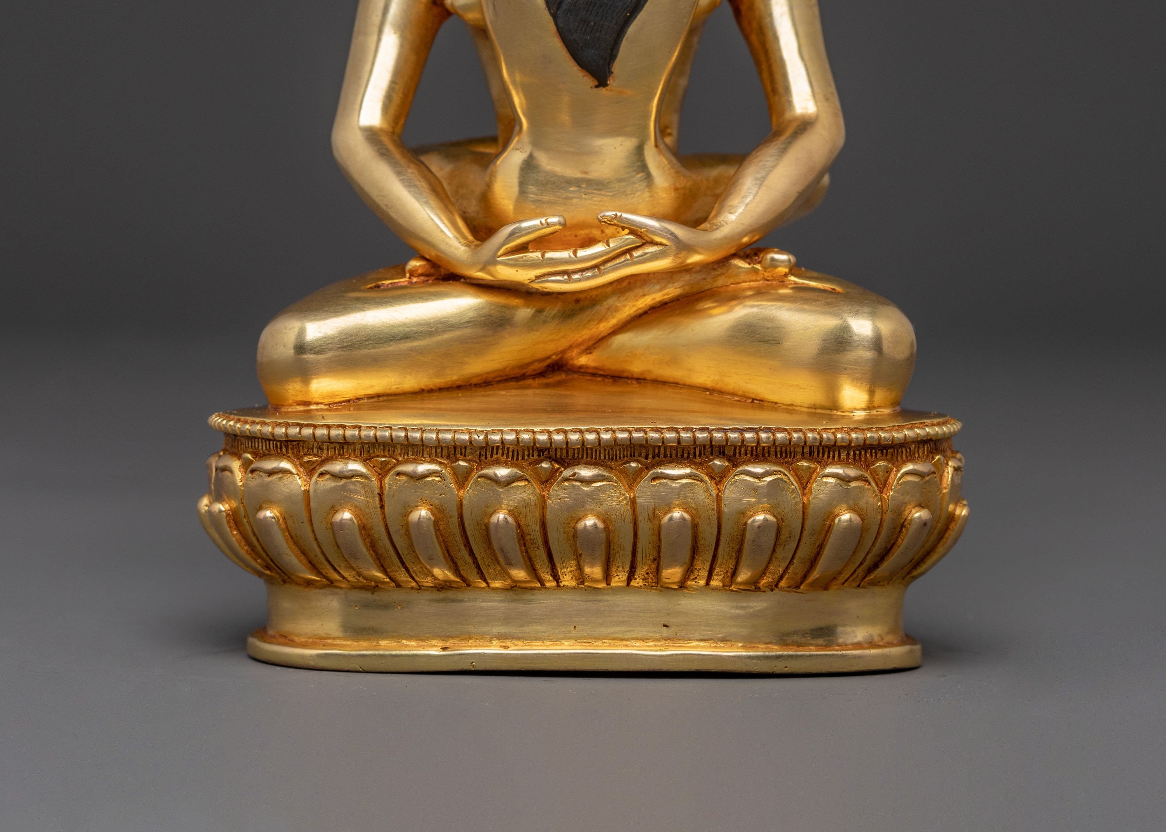 Samantabhadra Handcrafted Copper Statue with His Consort Samantabhadri