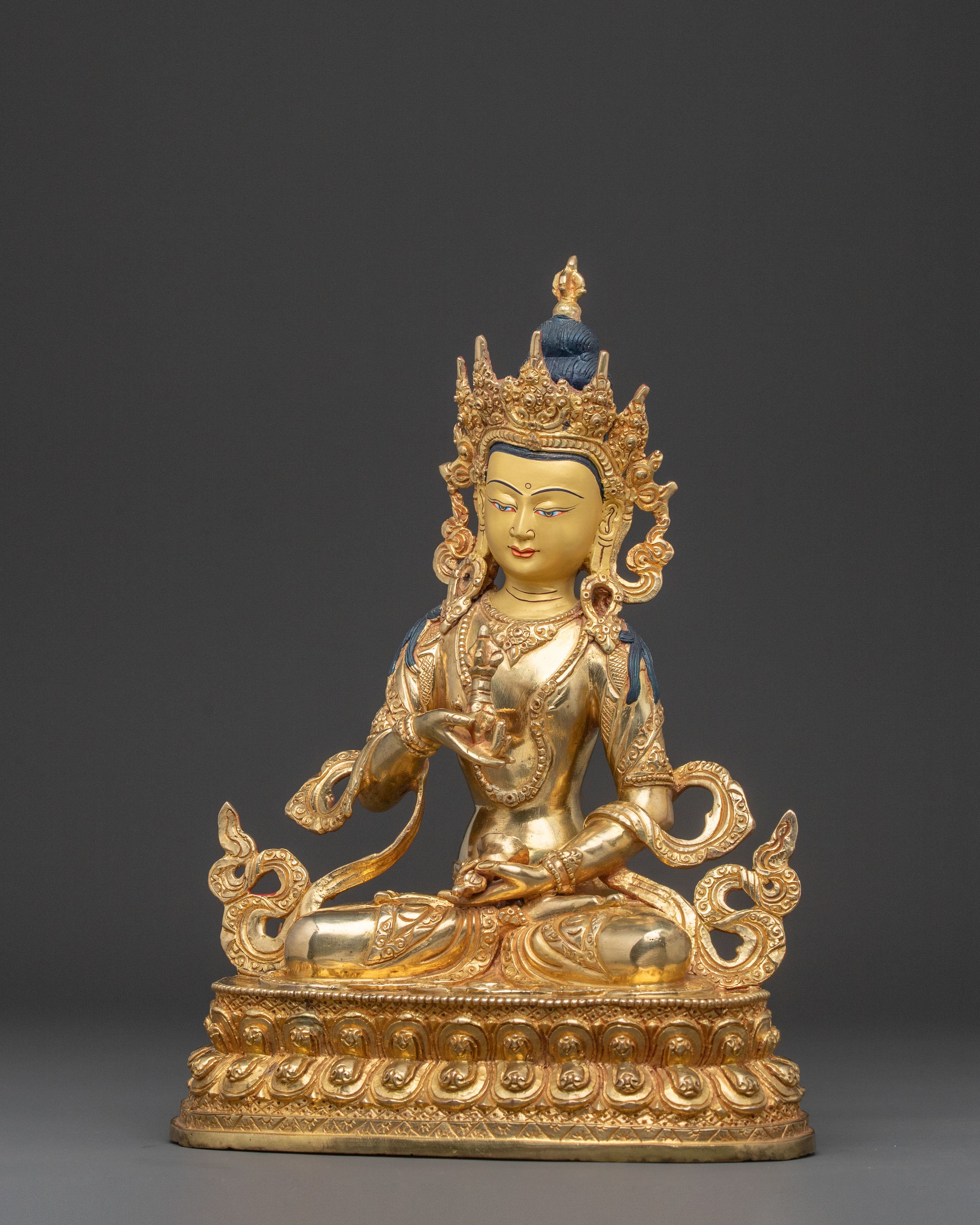 Divine Vajrasattva Golden Statue | 24k Gold Glided Sculpture