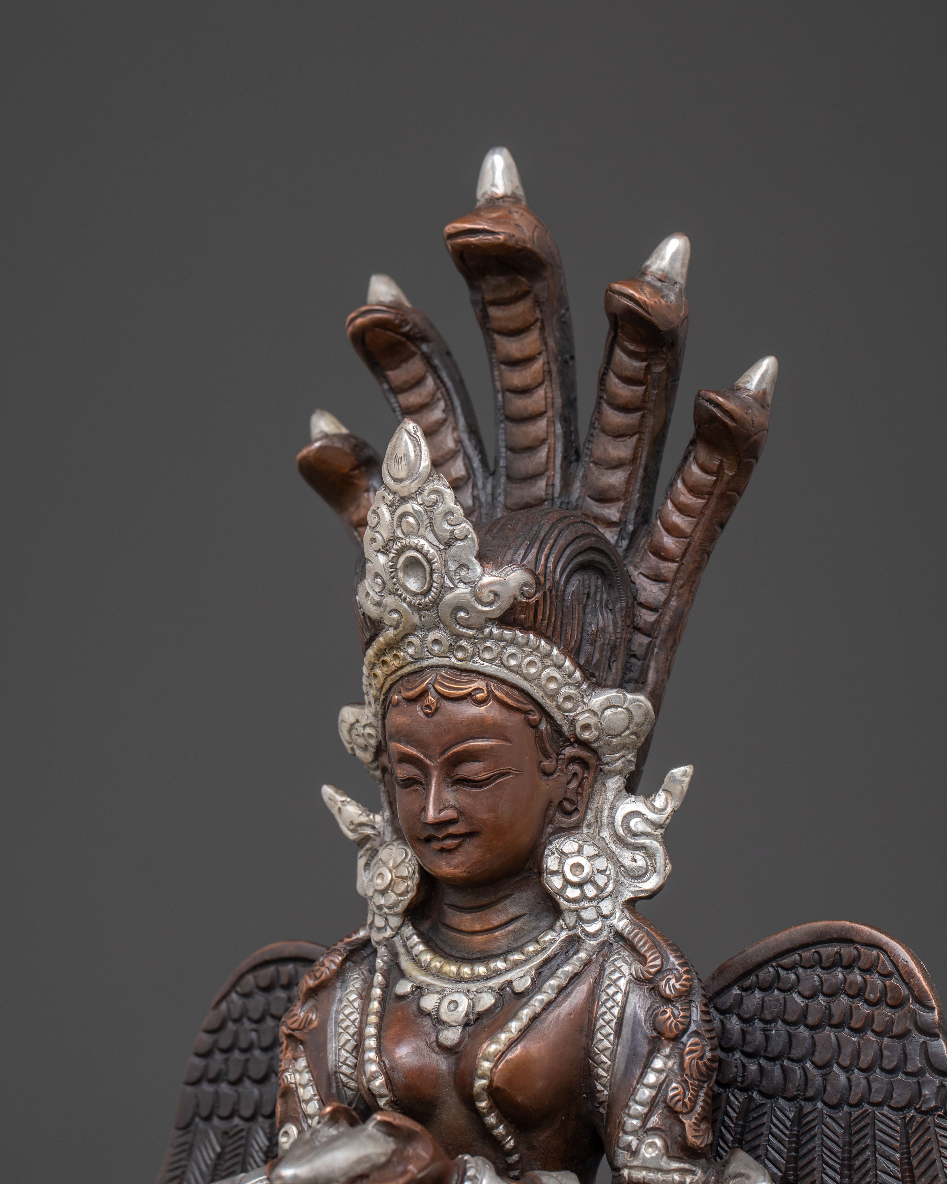 Nagkanya Oxidized Copper Statue – Serene Protector