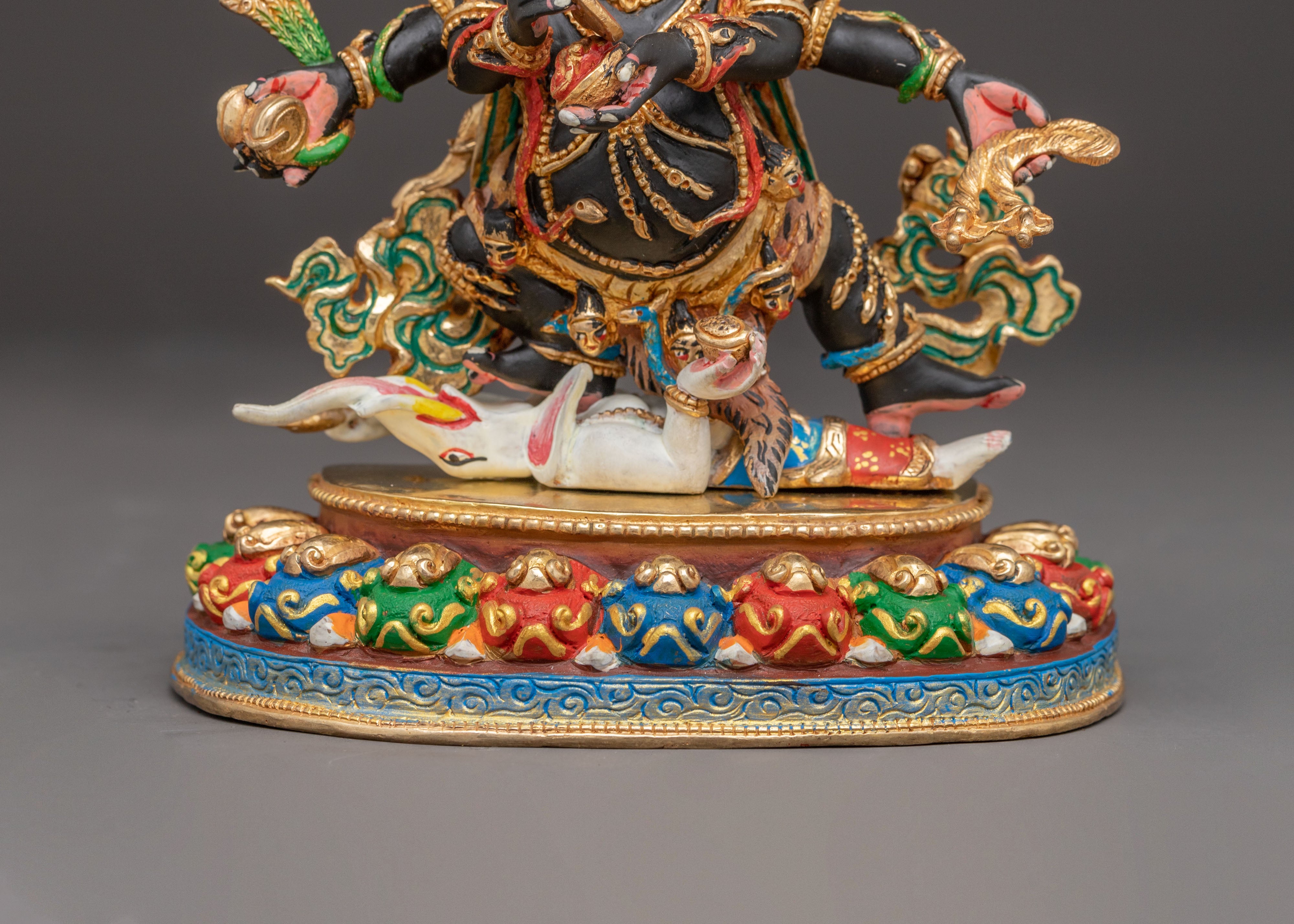 Copper Sculpture of Six-Armed Mahakala | Protector Deity of Buddhism
