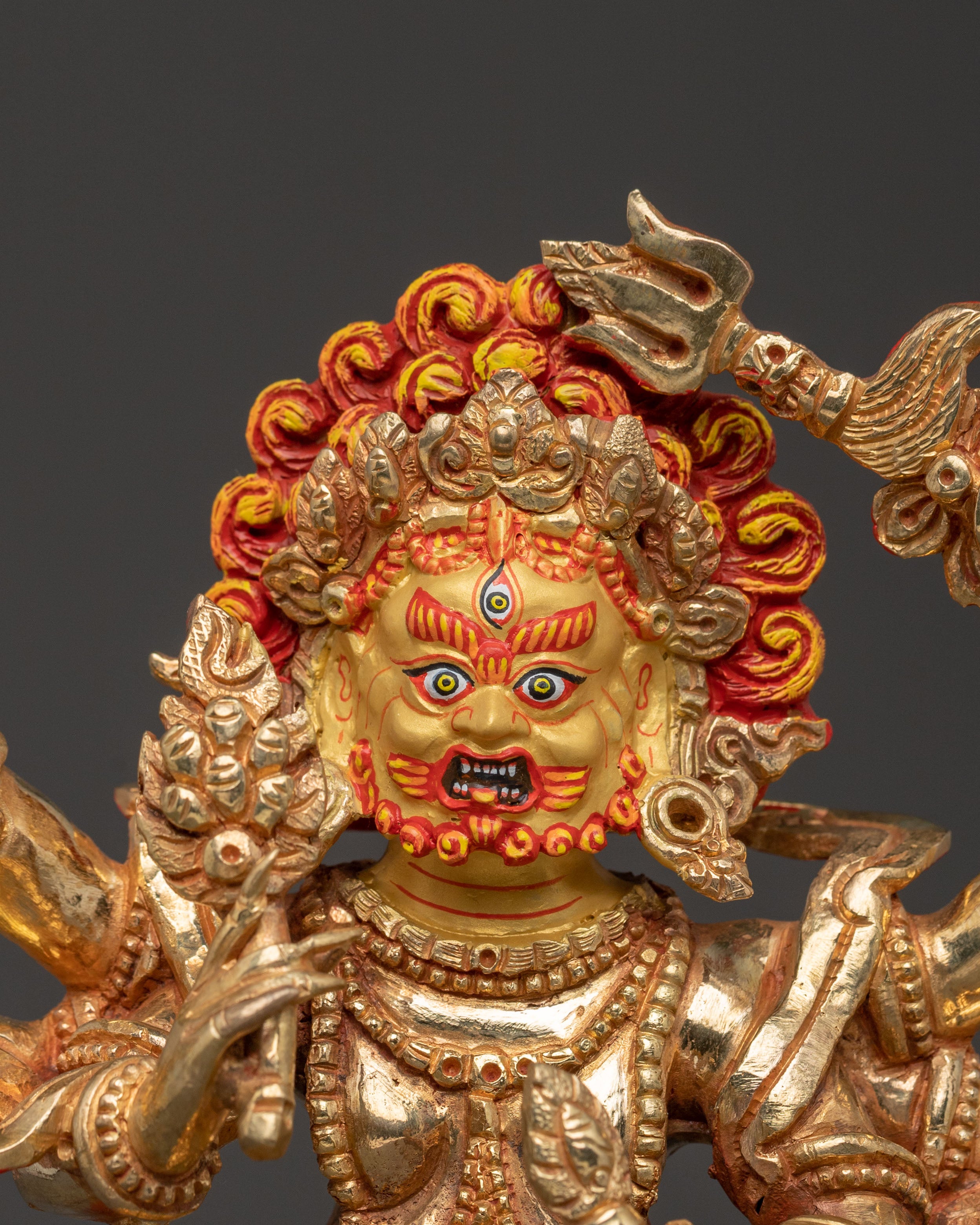 White Mahakala Protector Statue | Home Decor
