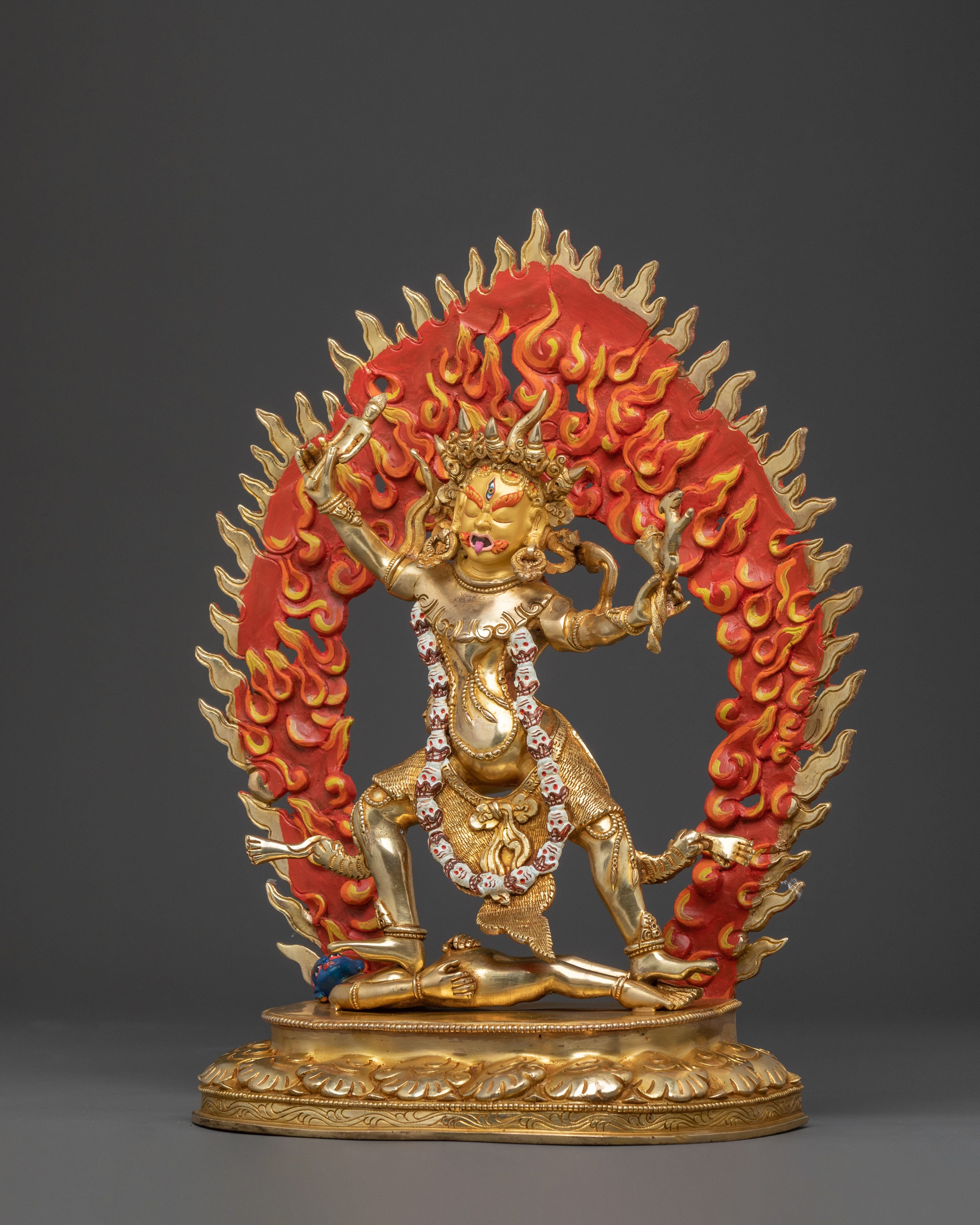 Three Dharmapalas Handcrafted Statue Set