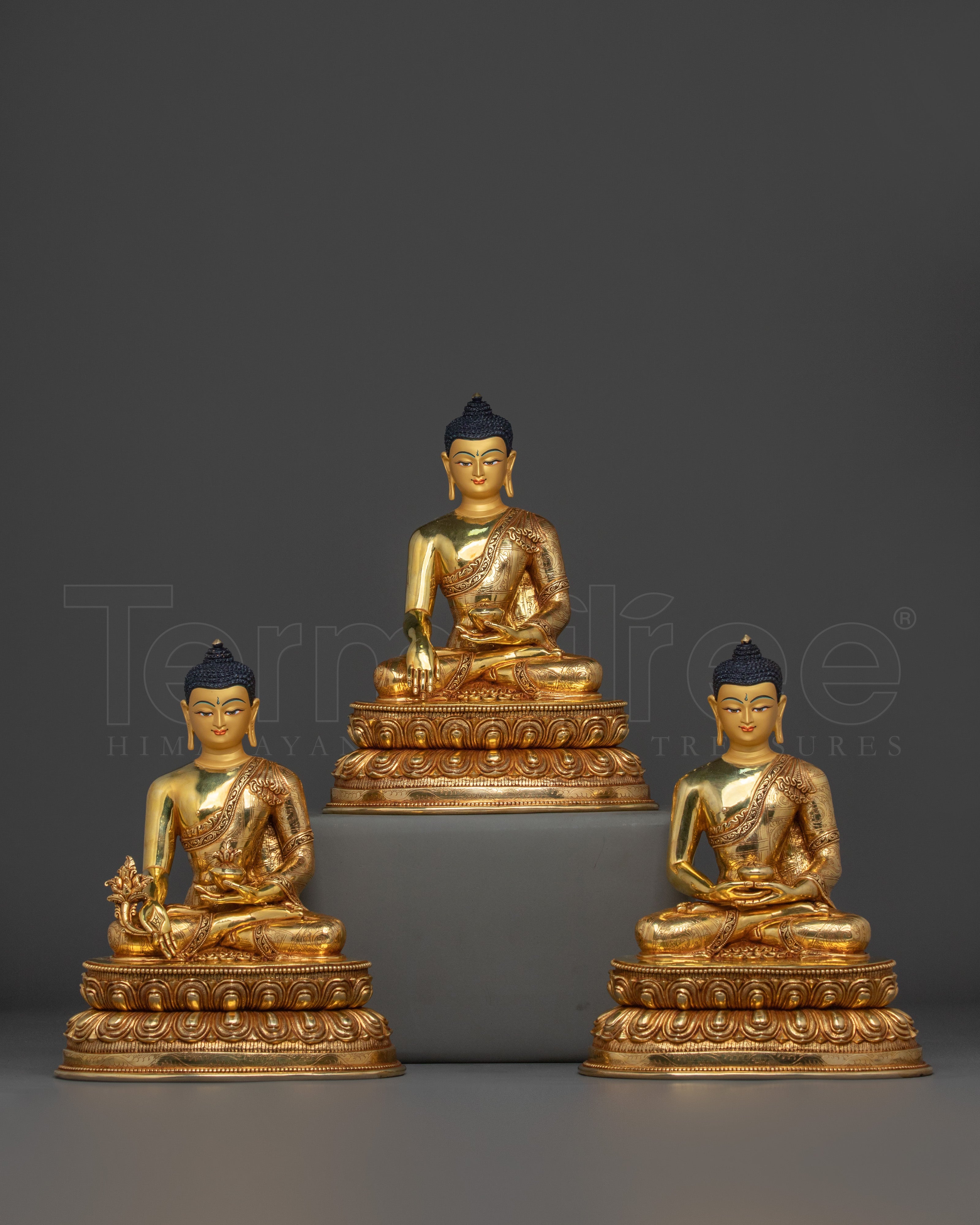 Three Buddhas Statue Set