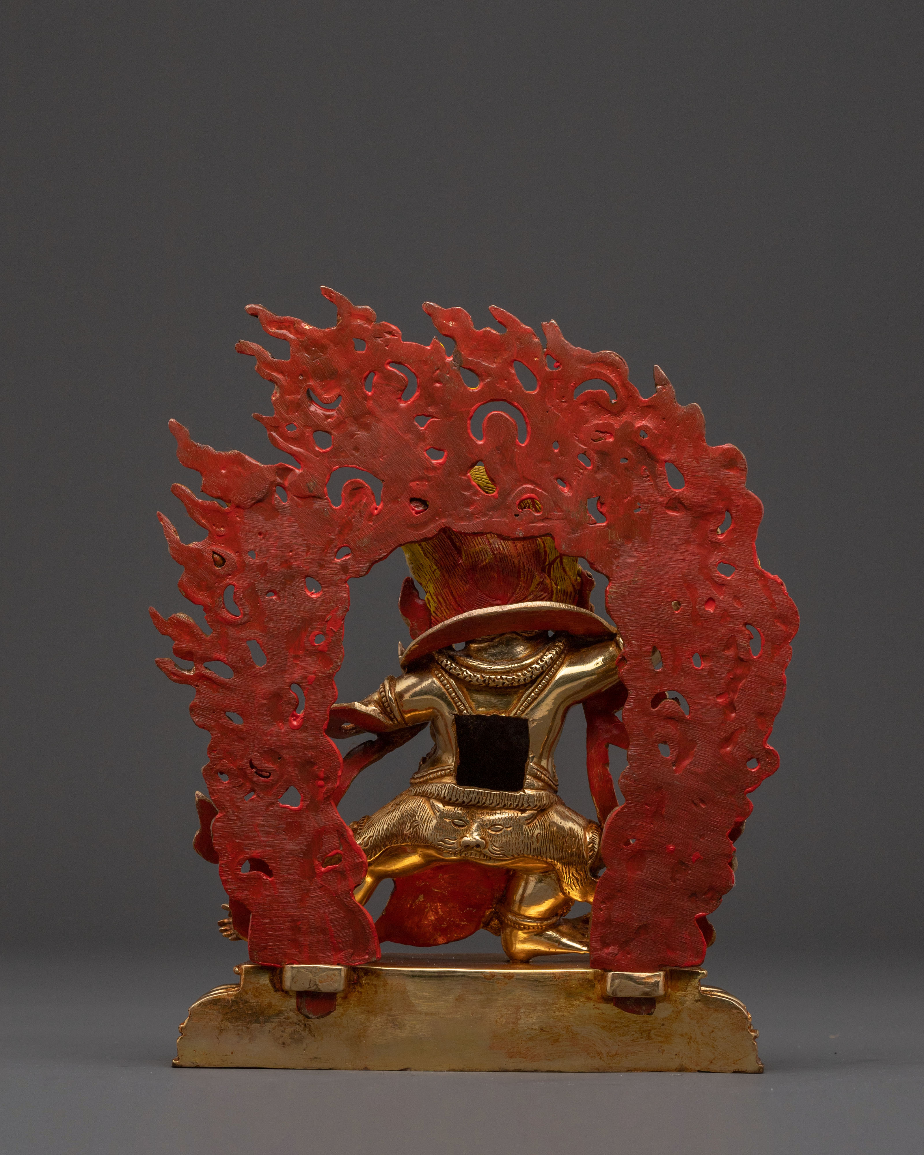 Golden Statue of Vajrapani Bodhisattva - Hand-Gilded Copper Art