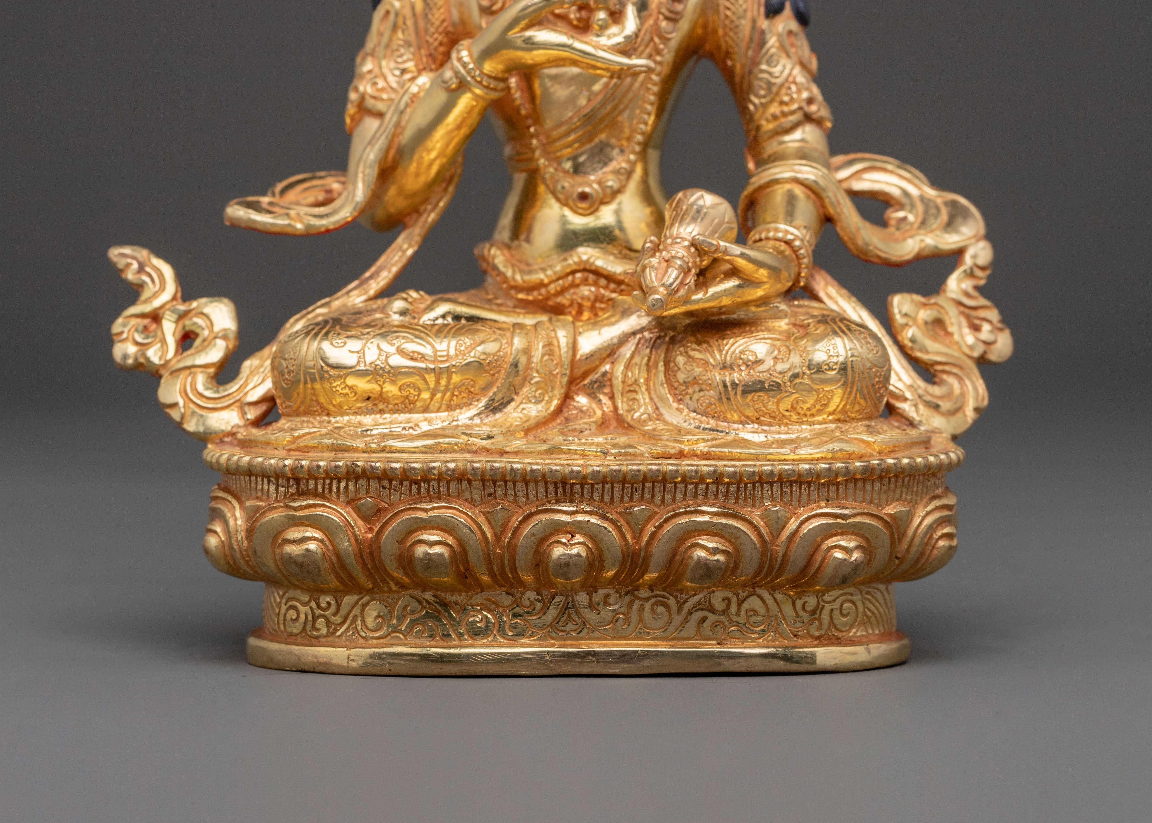 Vajrasattva Statue 24K Gold Gilded Statue: Central Deity