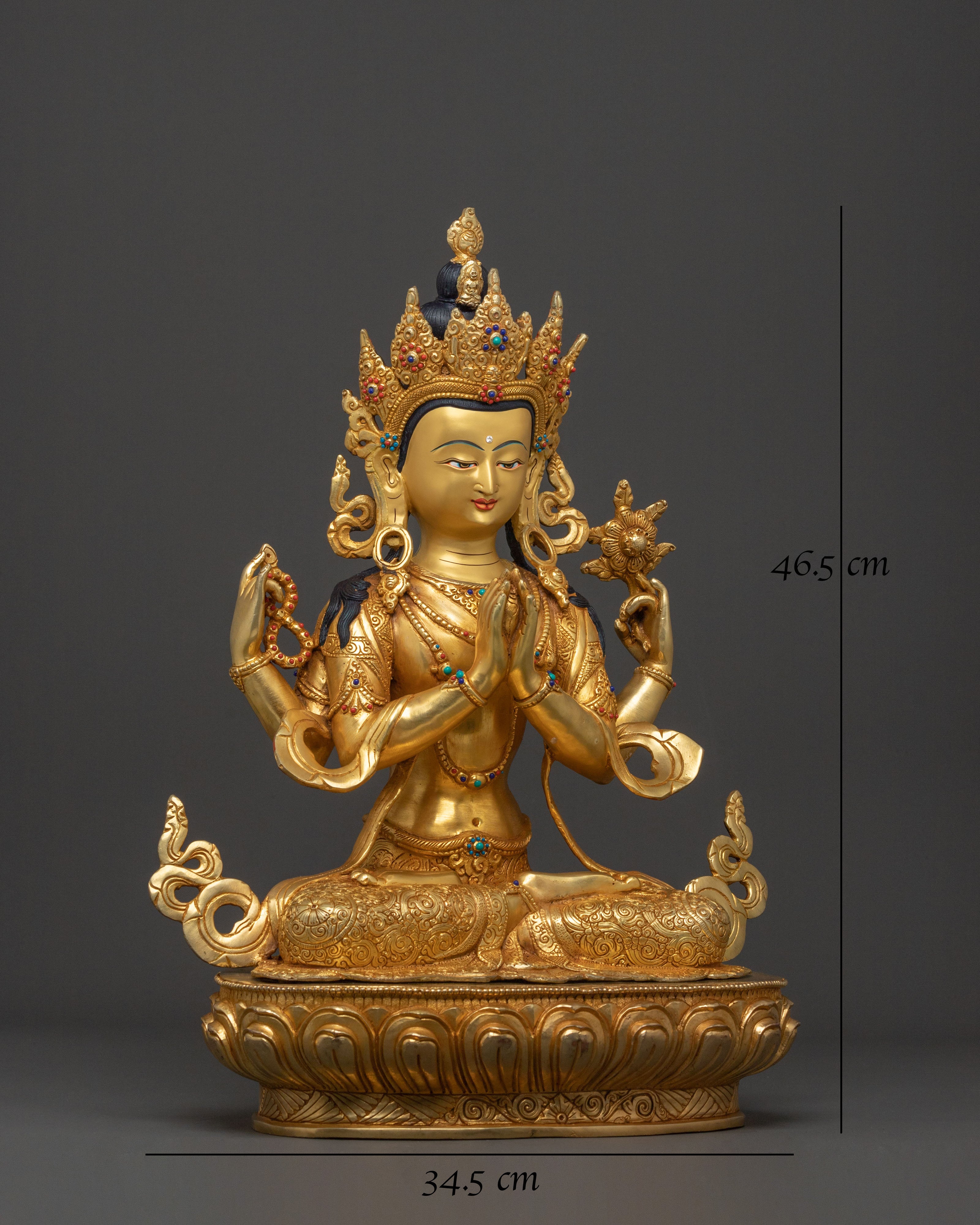 Chenrezig Serene Temple Statue | Meditation & Altar Decor