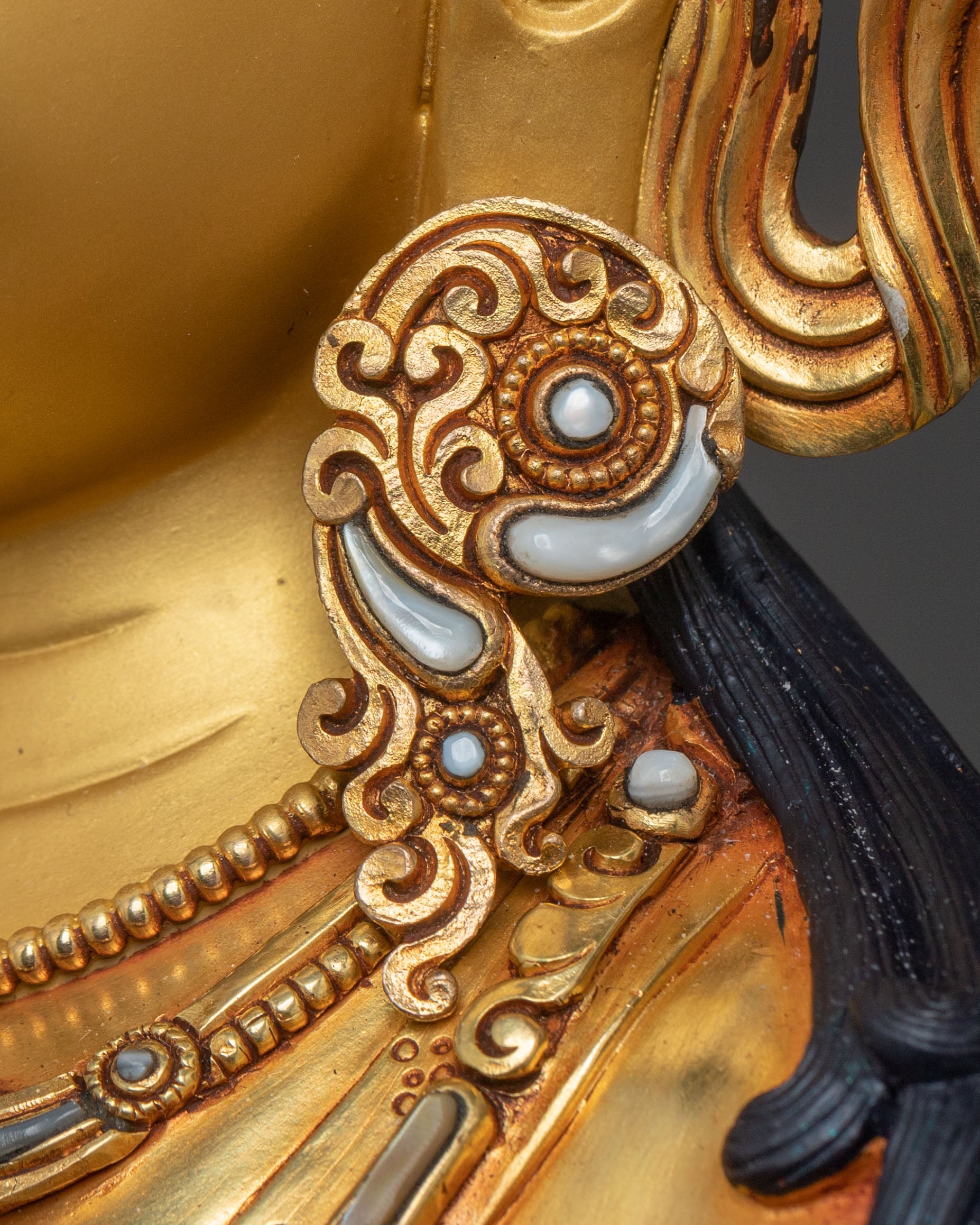 White Tara Healing Figure - 24K Gold Gilded Masterpiece