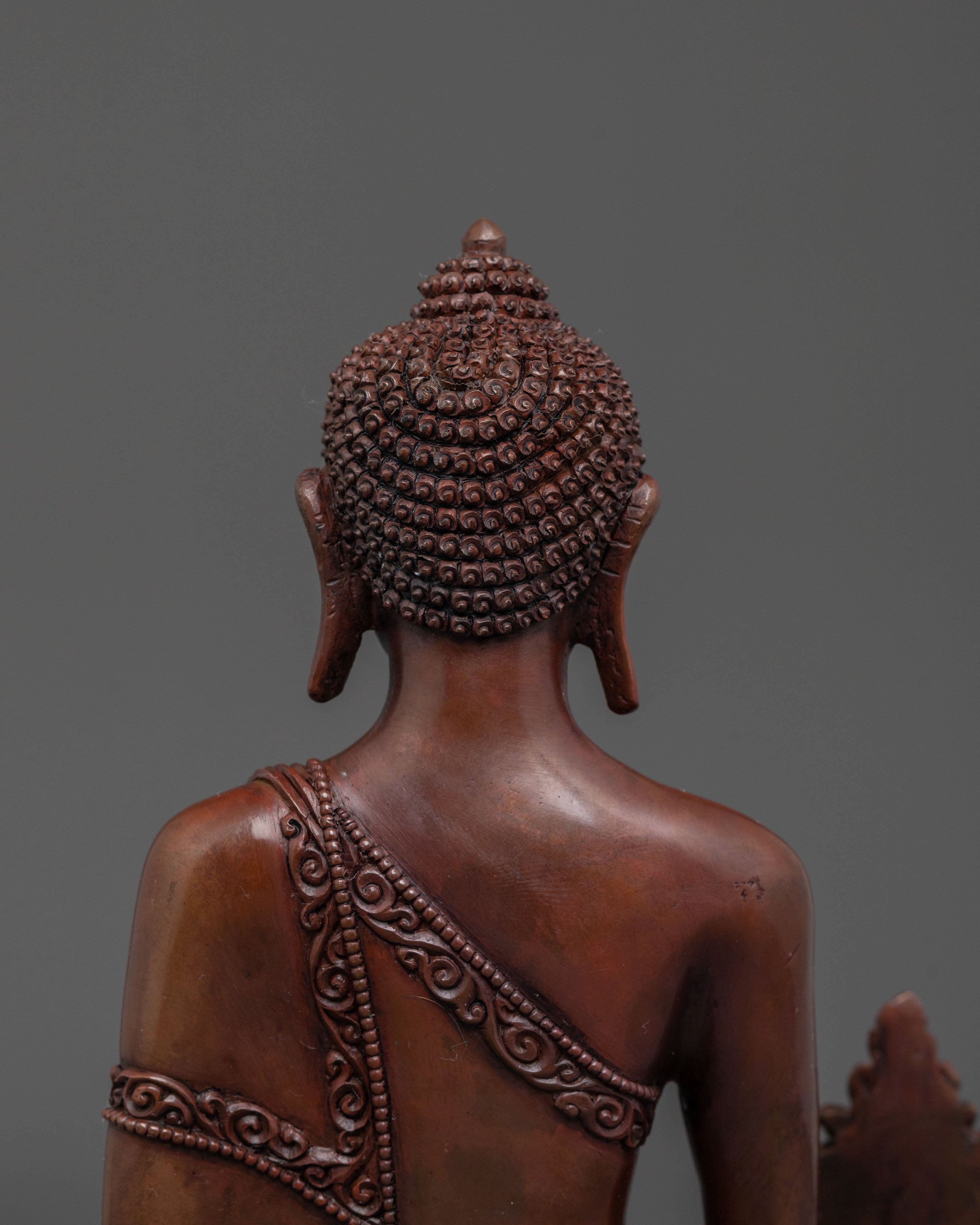Medicine Buddha Figurine of Spiritual Healing | Oxidized Copper Art