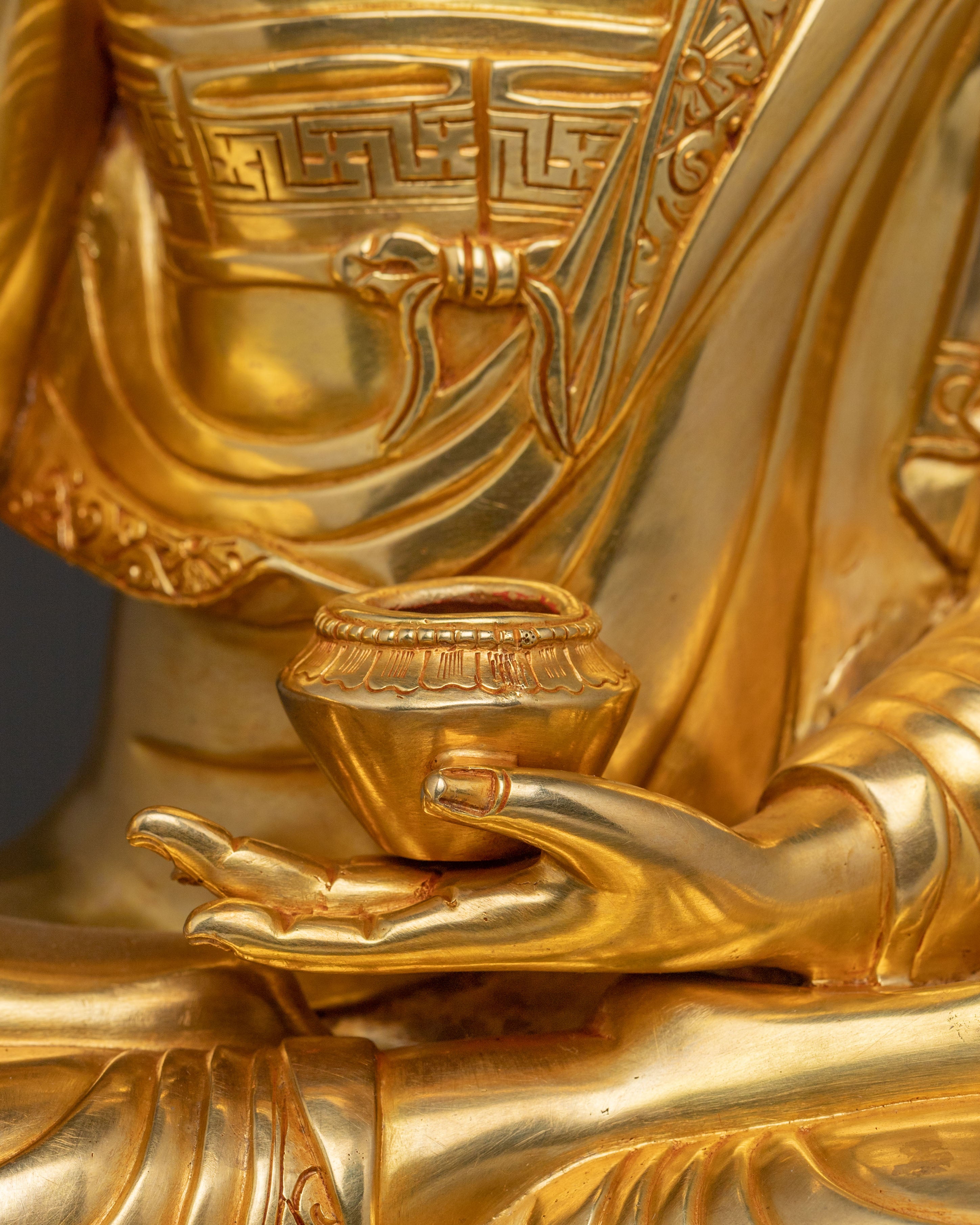 Shakyamuni Buddha Statue | 24K Gold Gilded Figure