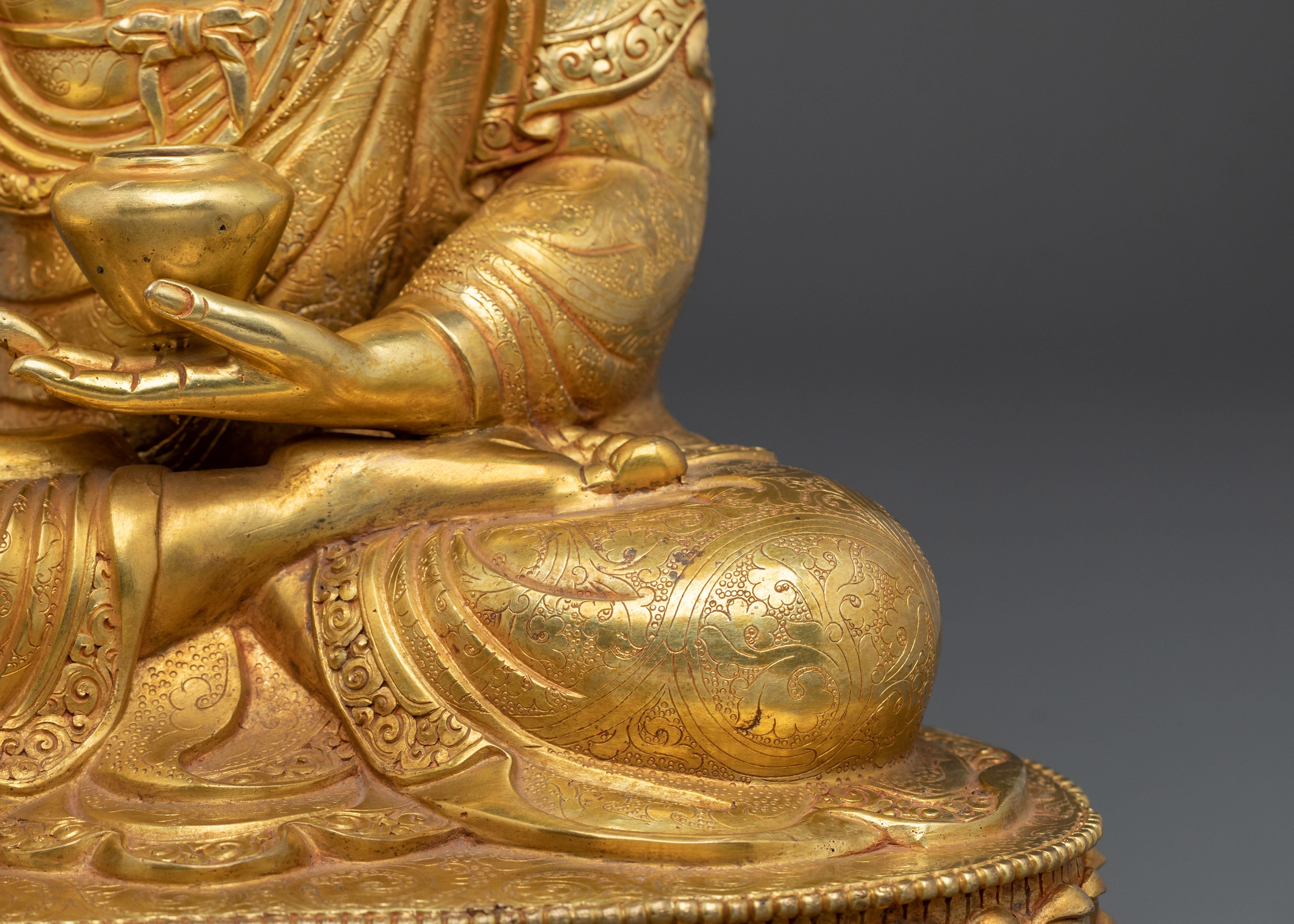 Shakyamuni Buddha Statue | 24K Gold Gilded Serenity