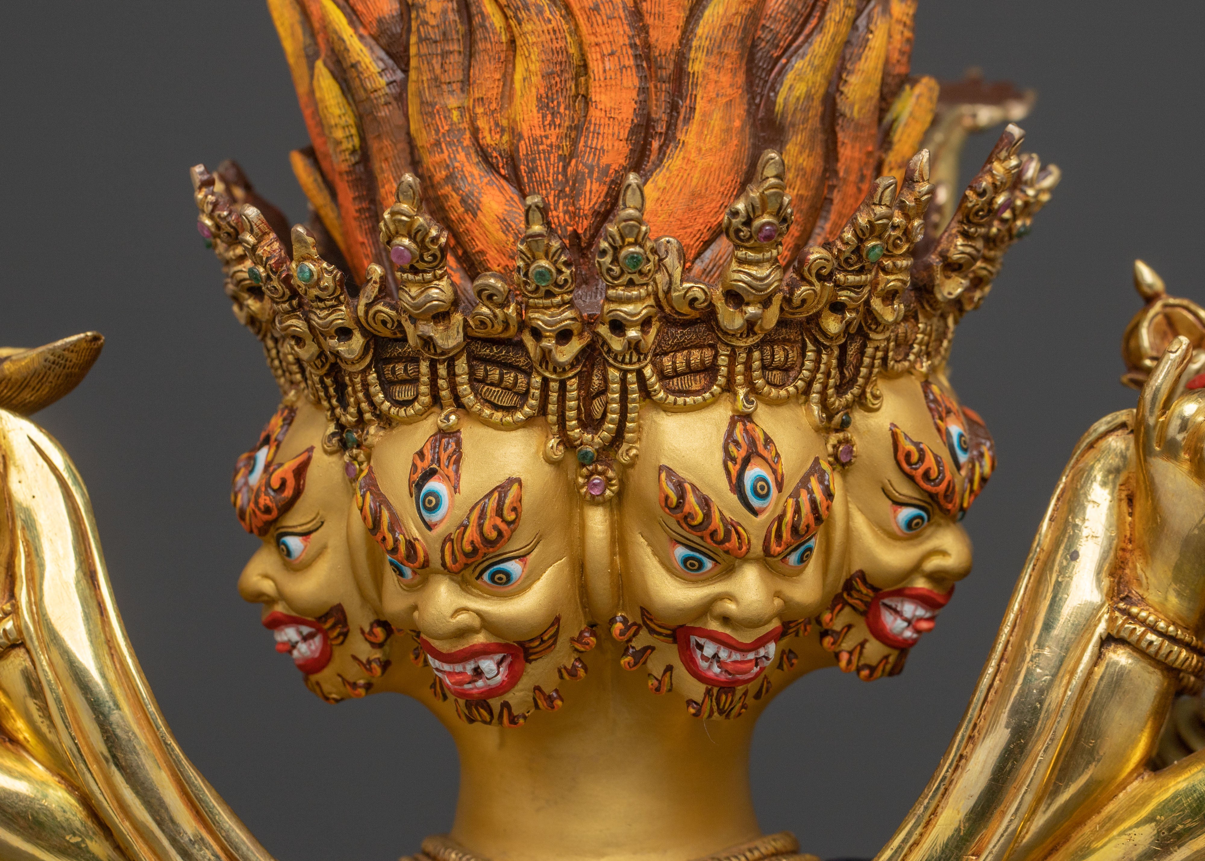 Fierce Deity Yamantaka Statue | 24K Gold Gilded