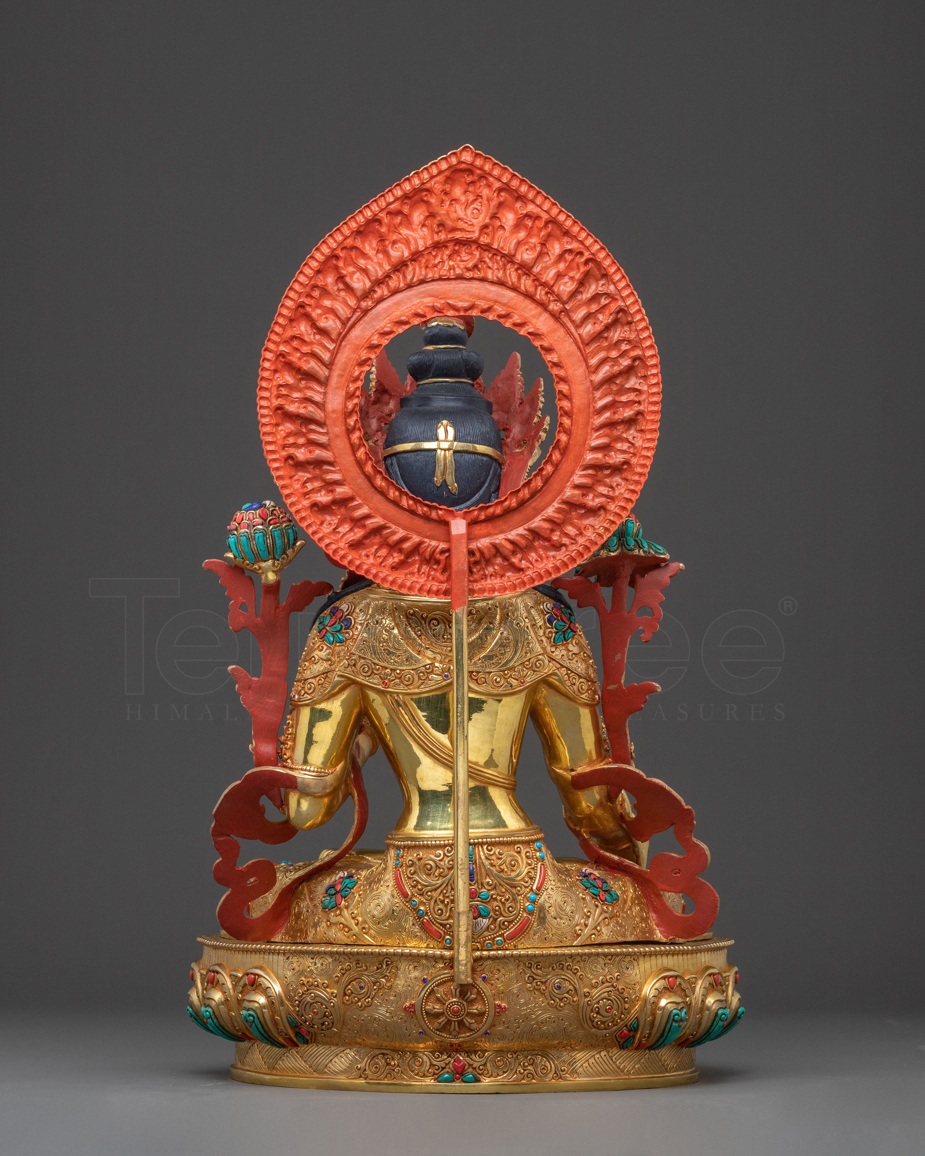 Handcrafted Divine Statue of White Tara with 24K Gold Gilding