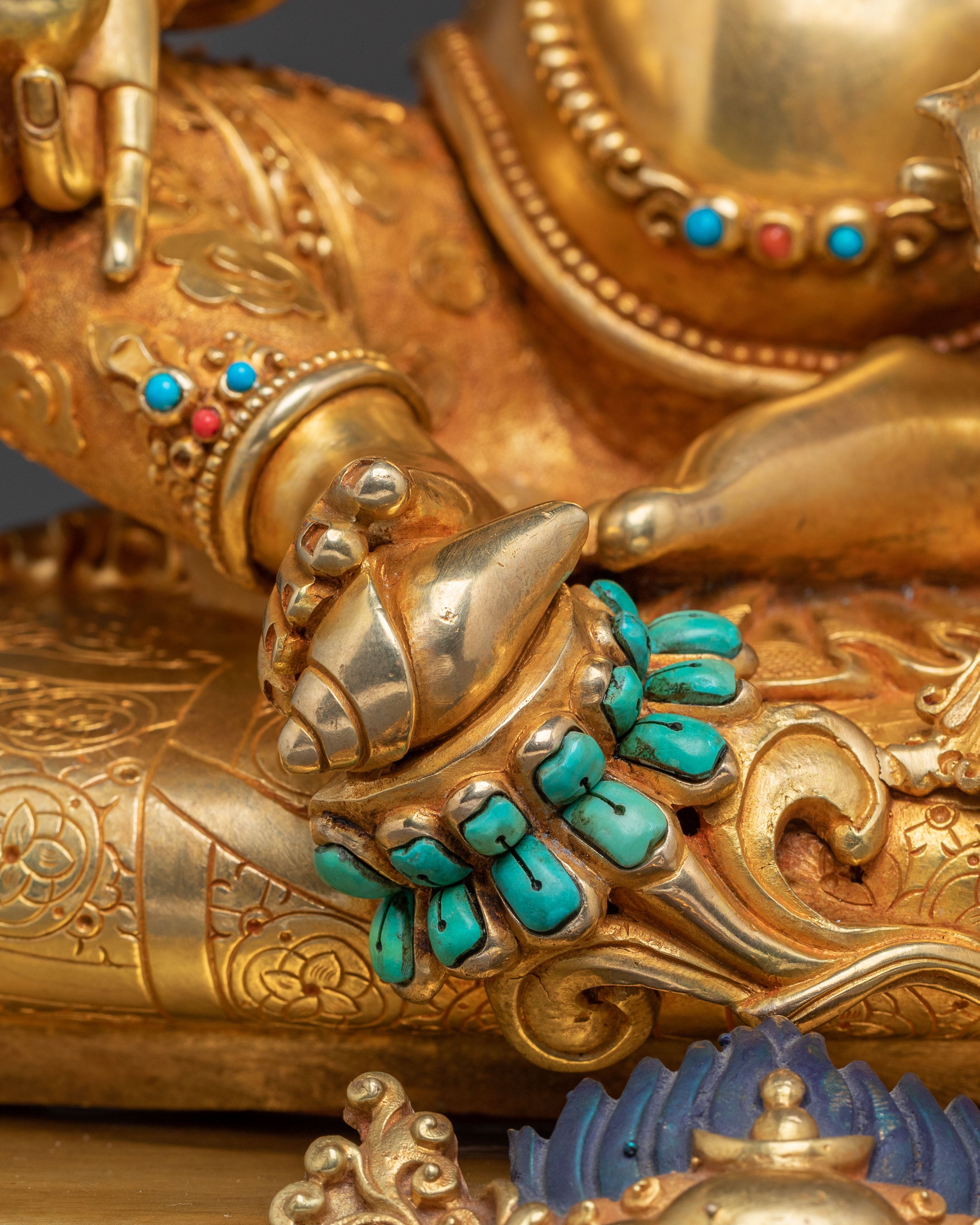 Dzambhala Sculpture on Throne | Buddhist Wealth Deity