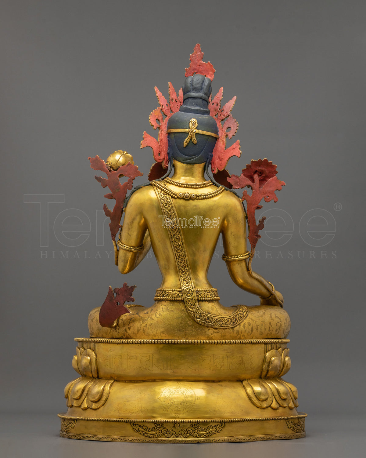 Green Tara Statue Goddess of Protection | 24K Gold Gilded Copper Sculpture