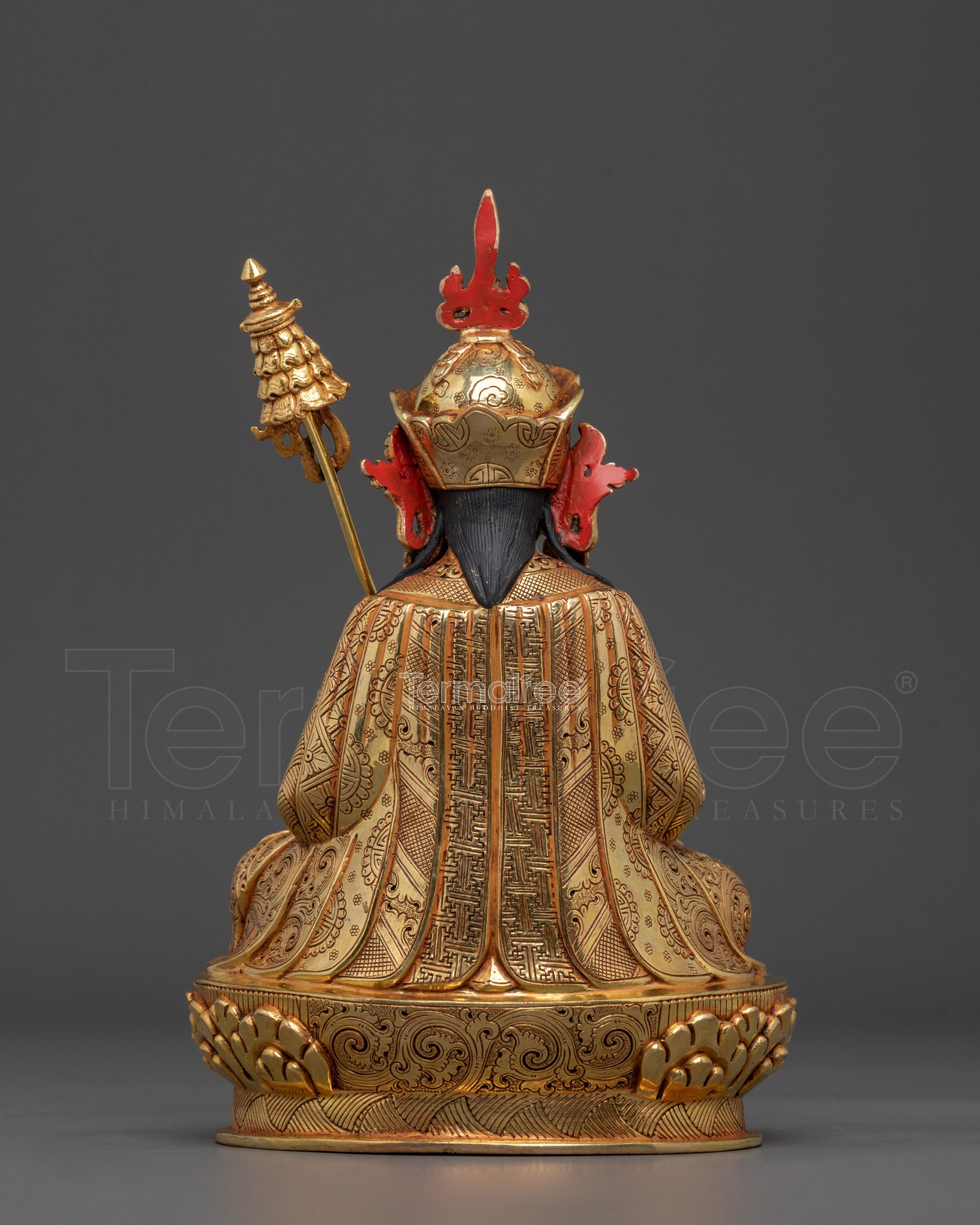 Guru Orgyen Norlha Statue | 24K Gold Gilded Buddhist Master