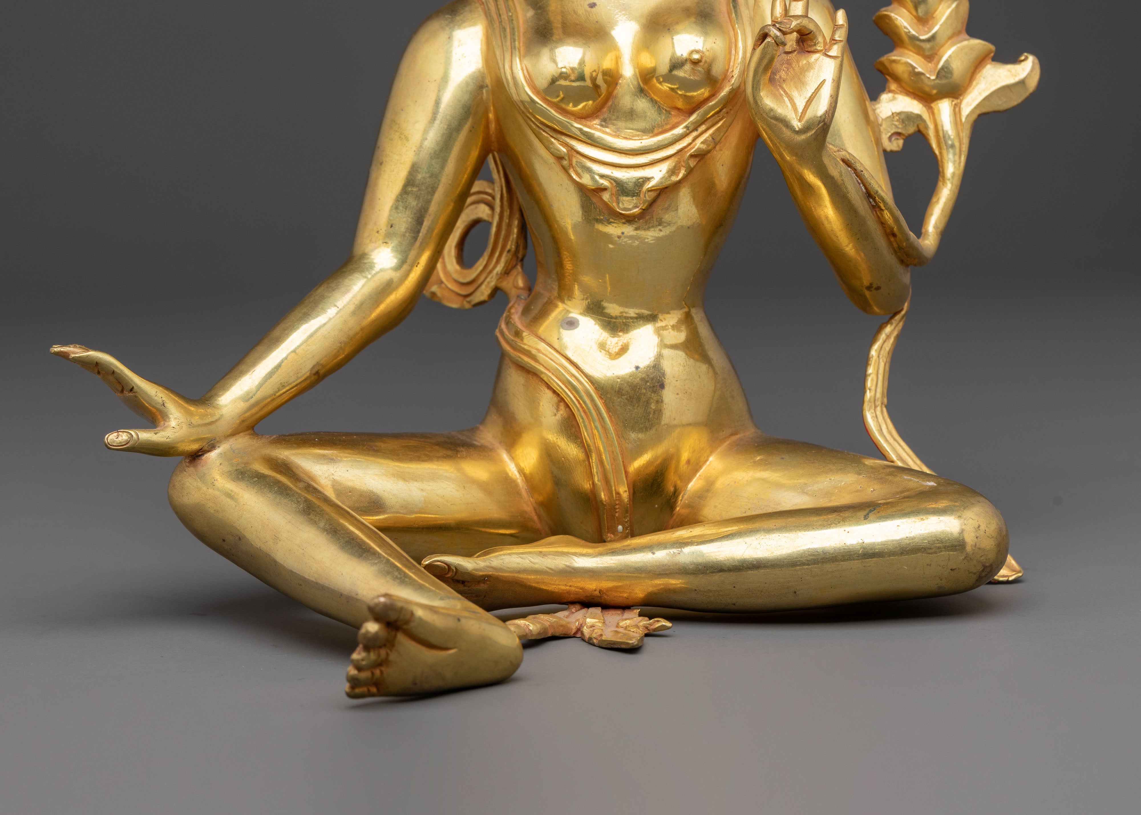 Tara Sacred Statue – Handcrafted Gilded Copper