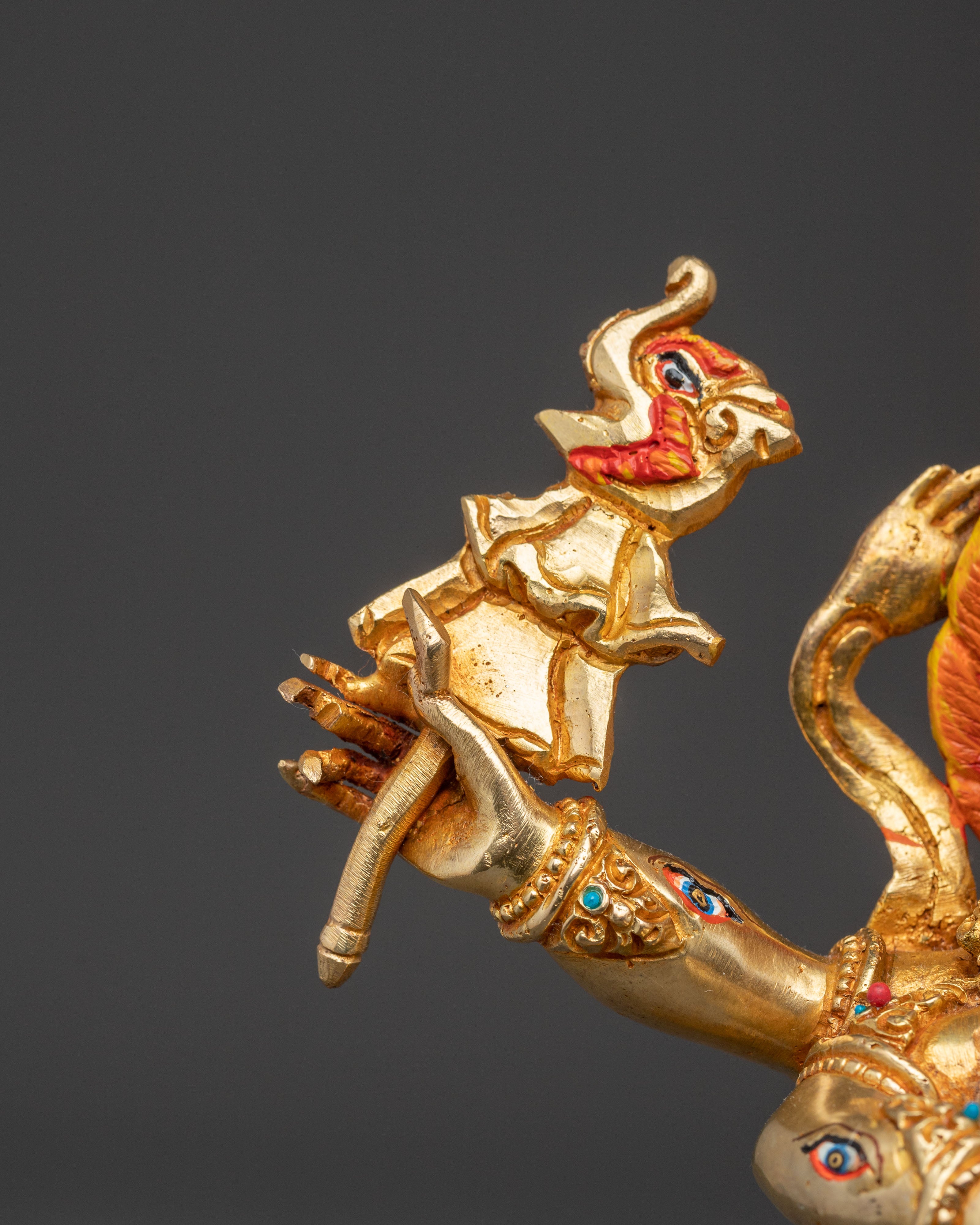 Handmade Copper Rahula Statue | Fierce Guardian Deity