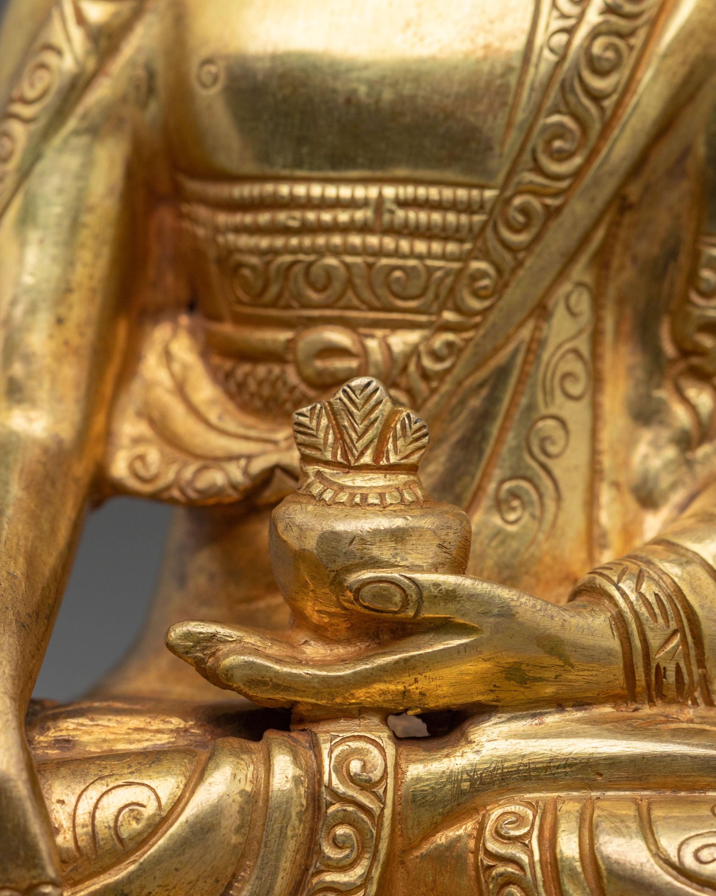 Medicine Buddha Statue | 24K Gold Gilded Healing Buddha Figurine