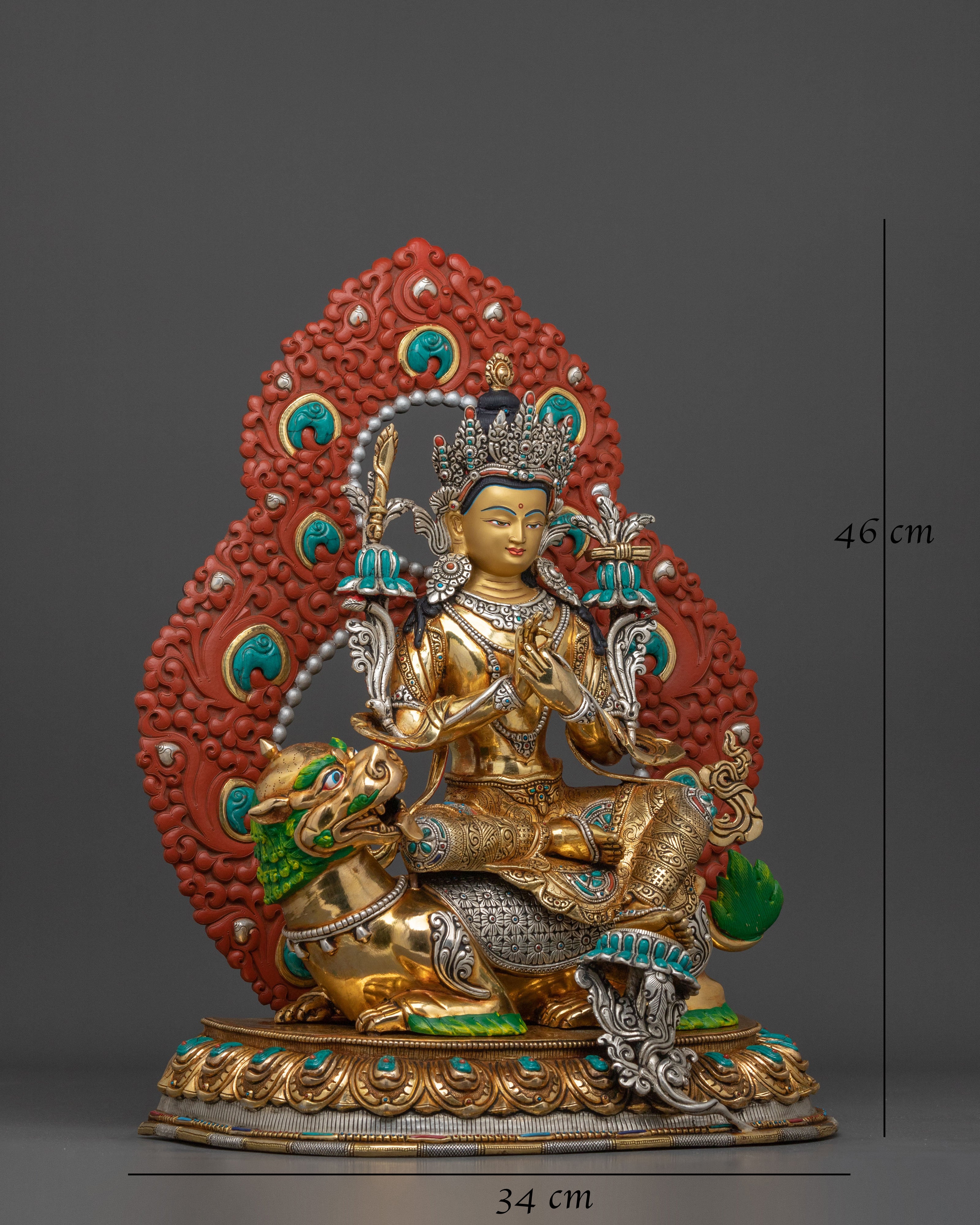 Simhanada Manjushri Statue | Home Decor