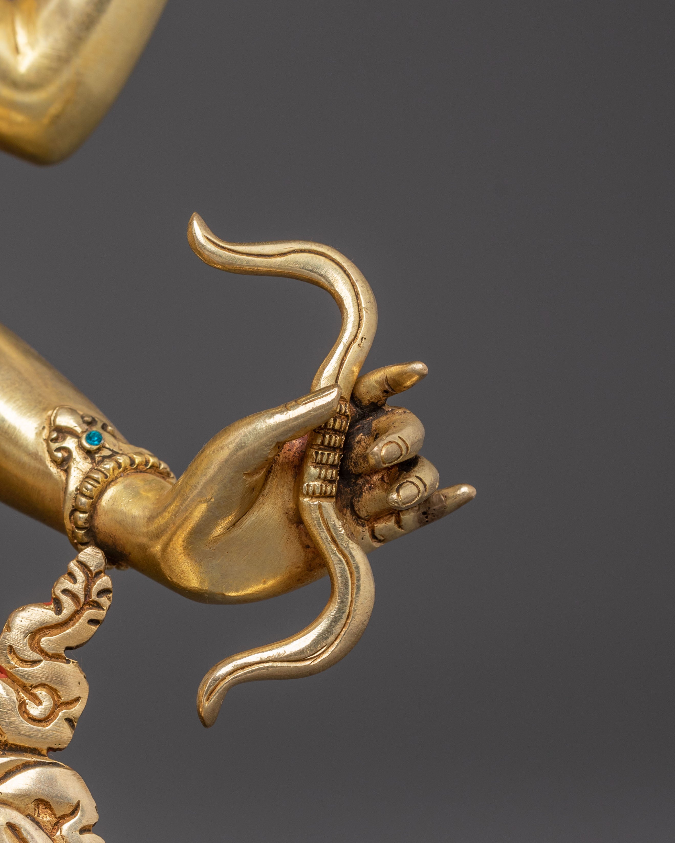 Tibetan Buddhism Deity Namgyalma Statue: Hand-Gilded Copper Masterpiece